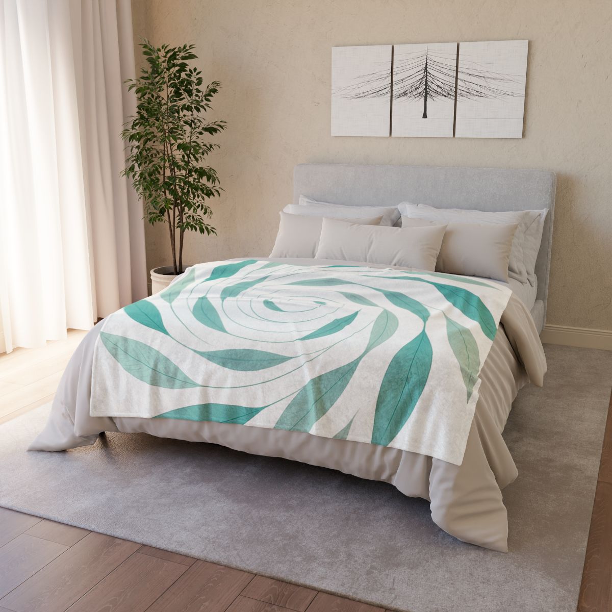 Orbiting Leaf Halo stylish throw blankets