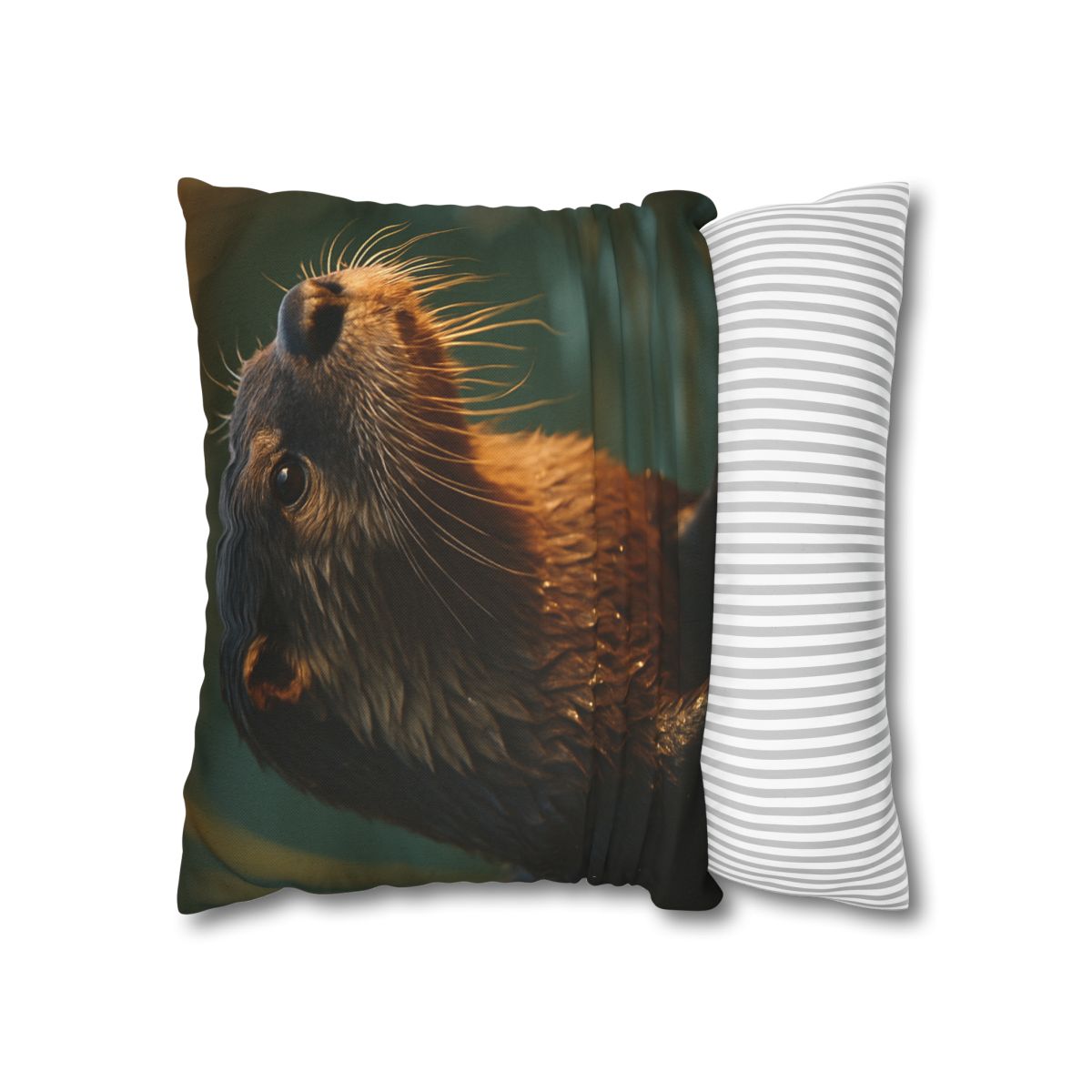 Glinting Stream River Otter soft cotton pillow cases