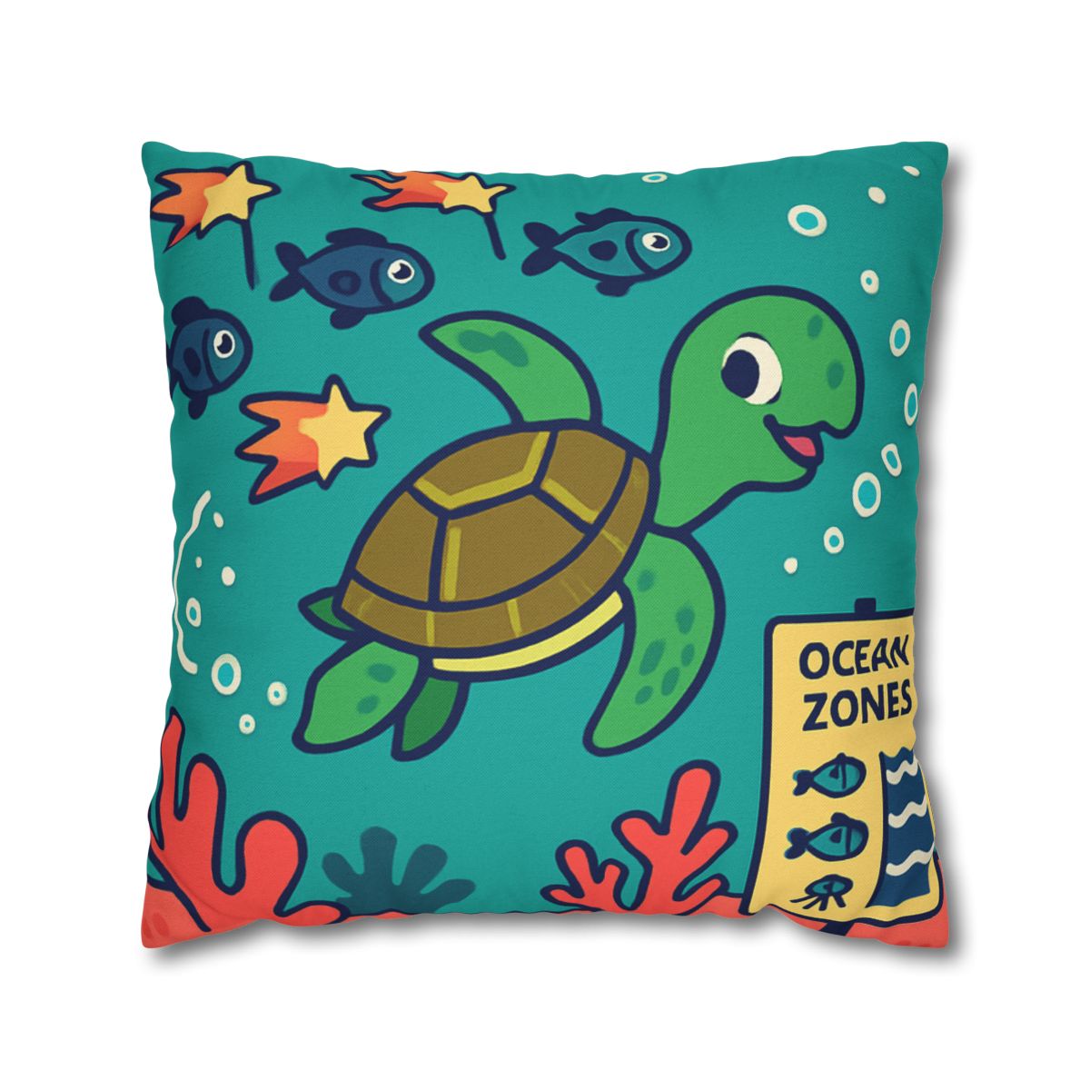 Coral Comet Turtle Parade trendy patterned pillow cases