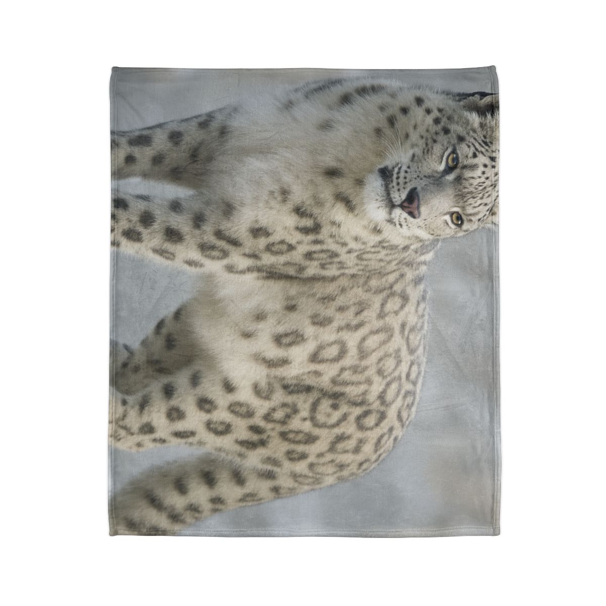 Snow Drift Hunter Snow Leopard personalized cozy blankets
