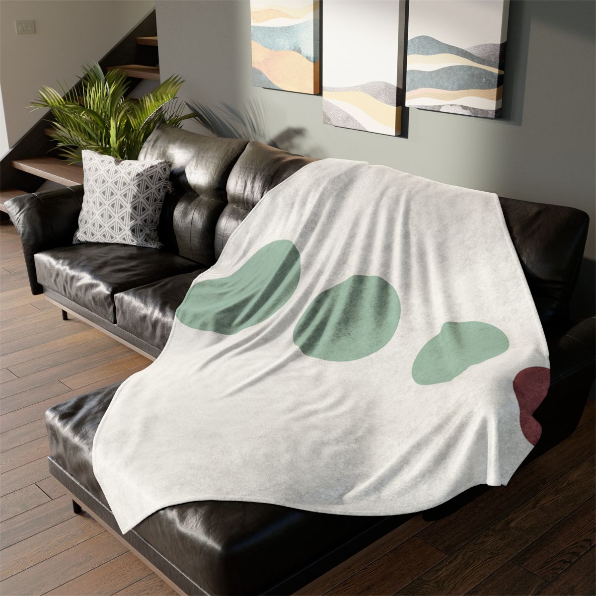 Diagonal Path Of Four Circles soft fleece blankets