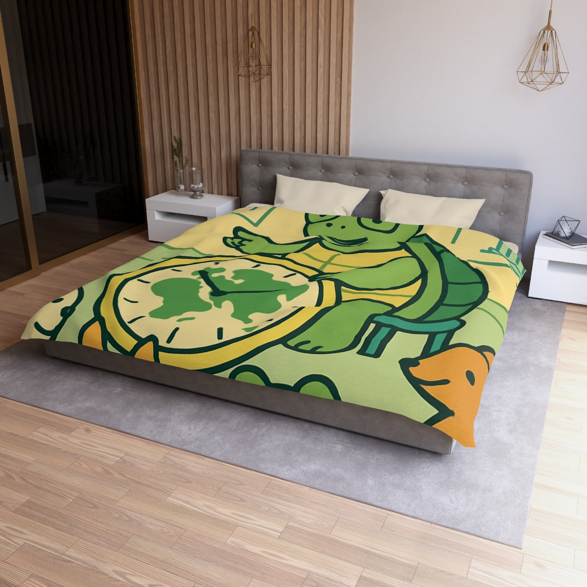 Time-Traveling Turtle School personalized bedding duvets