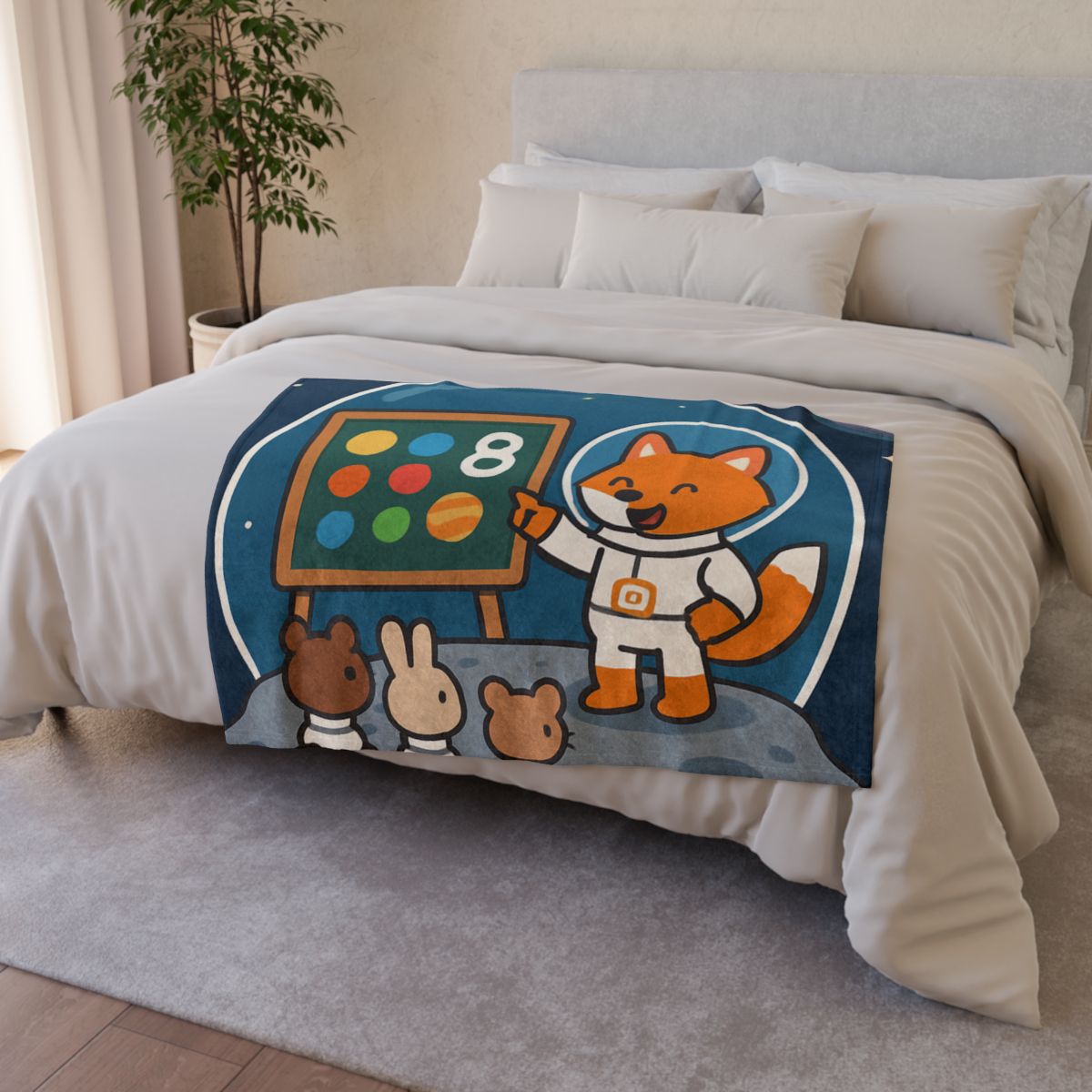 Comet Classroom With Astro Fox decorative home blankets