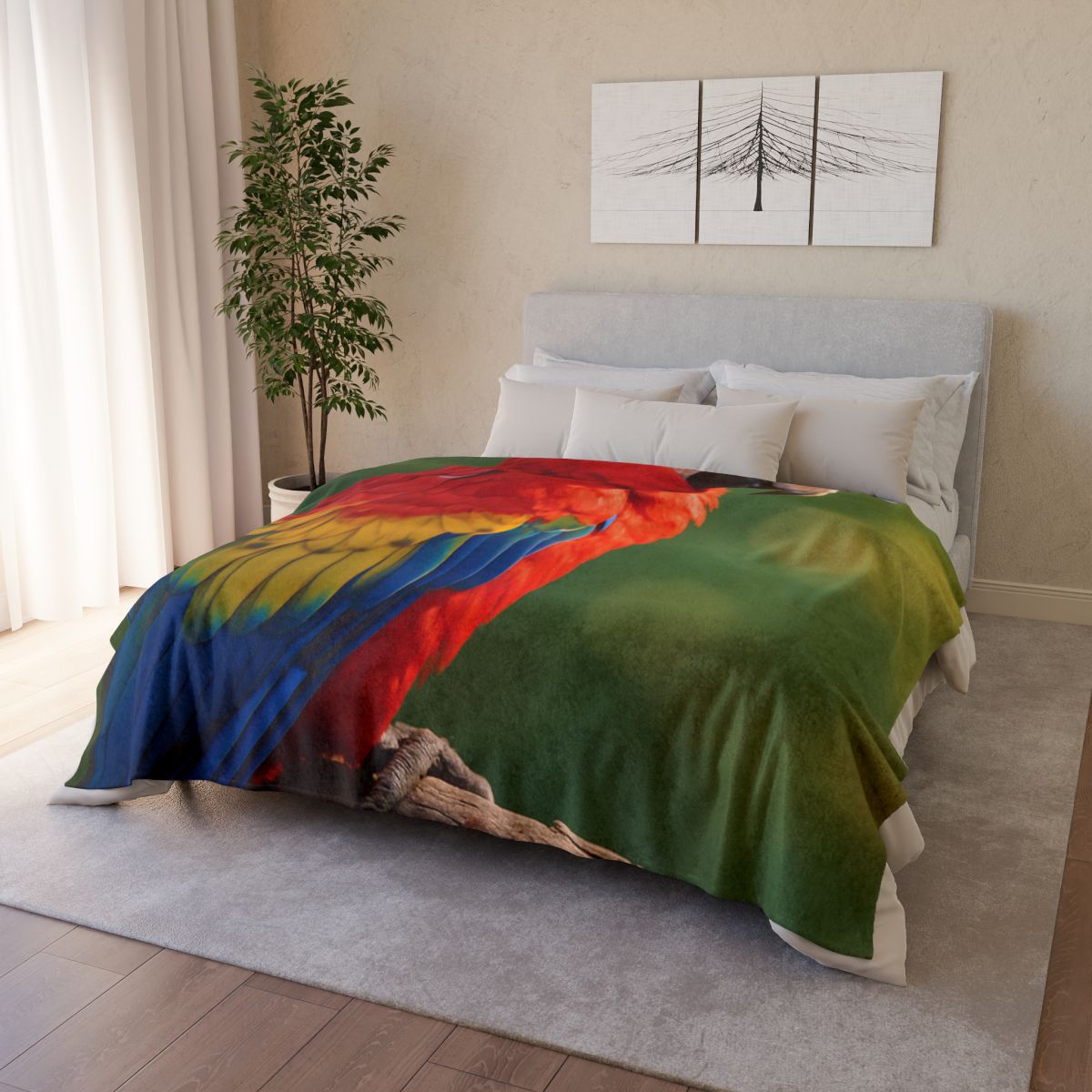 Prism Song Scarlet Macaw warm winter blankets