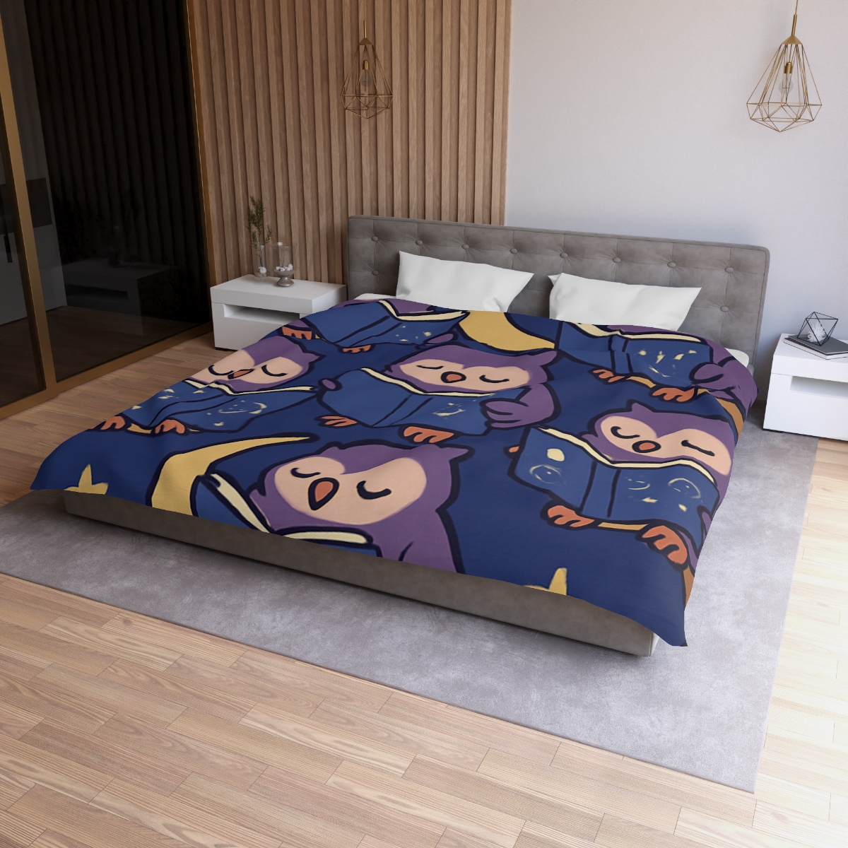 Moonlight Library Of Wise Owls stylish duvet covers