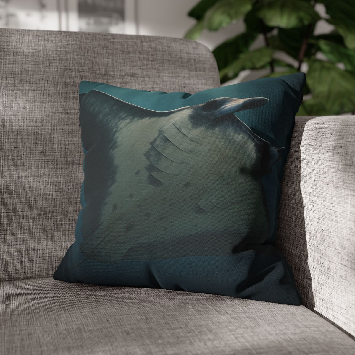Blue Halo Giant Manta Ray comfortable bedding pillow covers