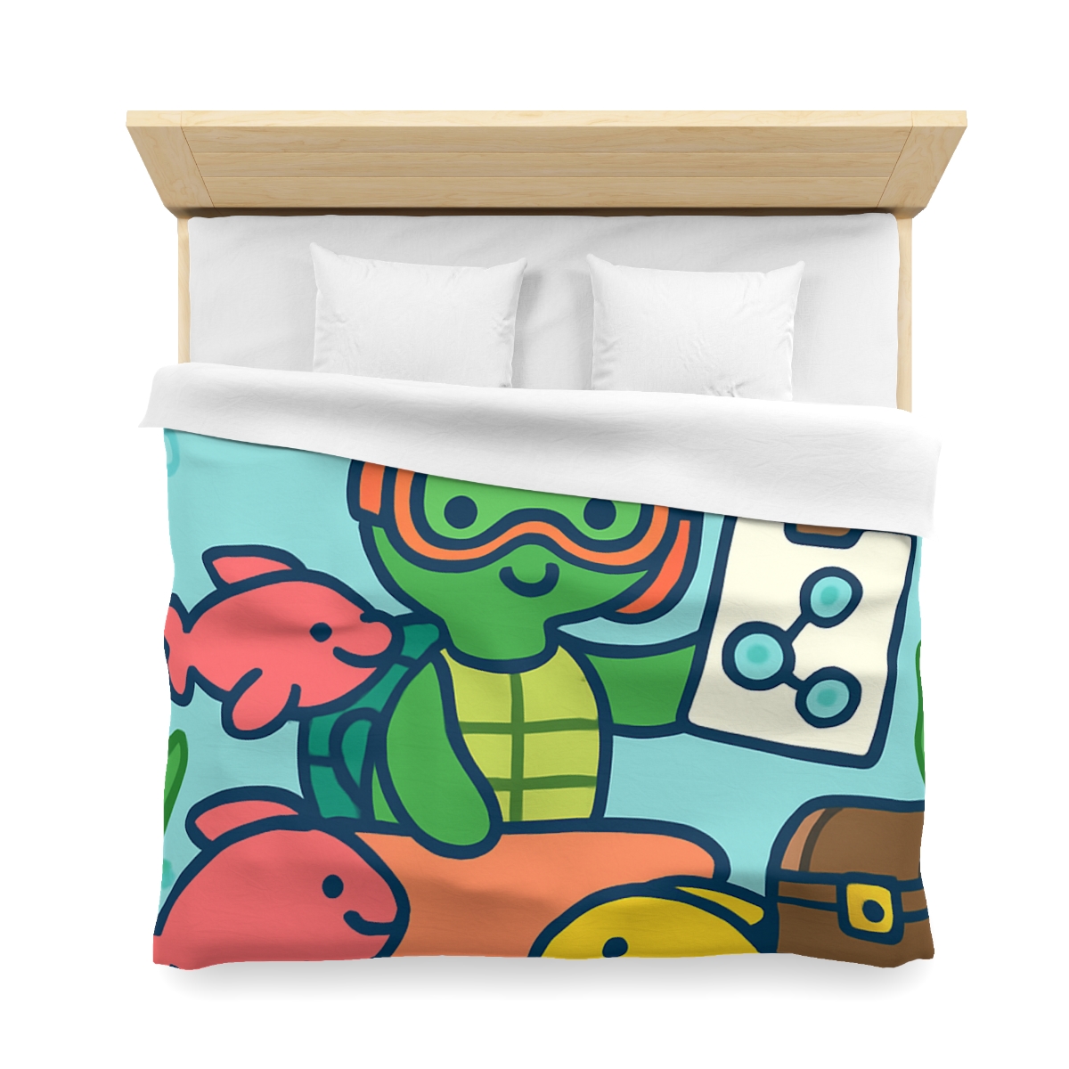 Coral Reef Science Club Turtle personalized bedding duvets