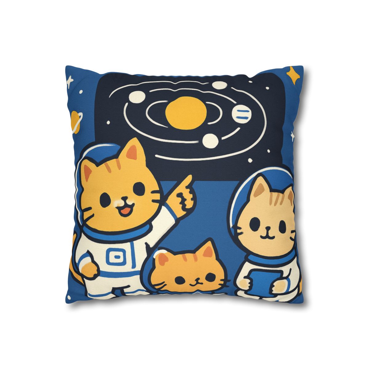 Space School For Curious Cats soft cotton pillow cases