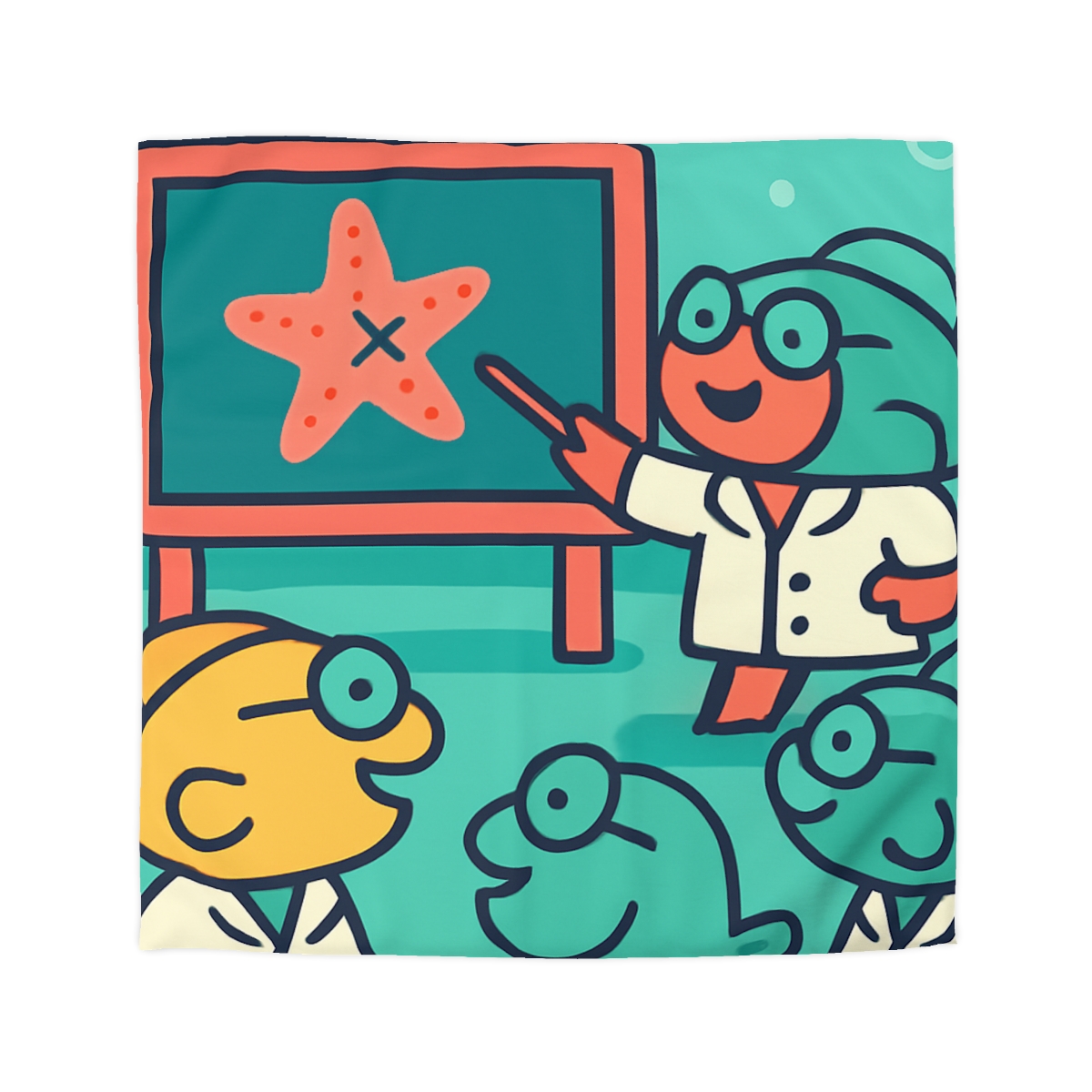 Coral School Of Scientists designer printed duvets