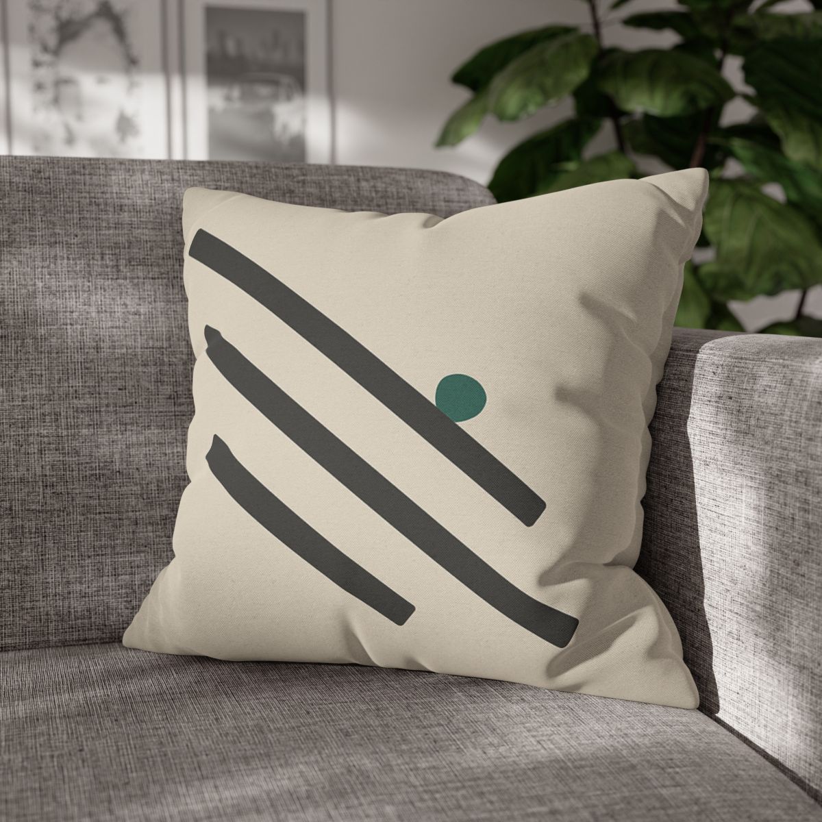 Staggered Short Bars With Quiet Dot designer print pillow cases