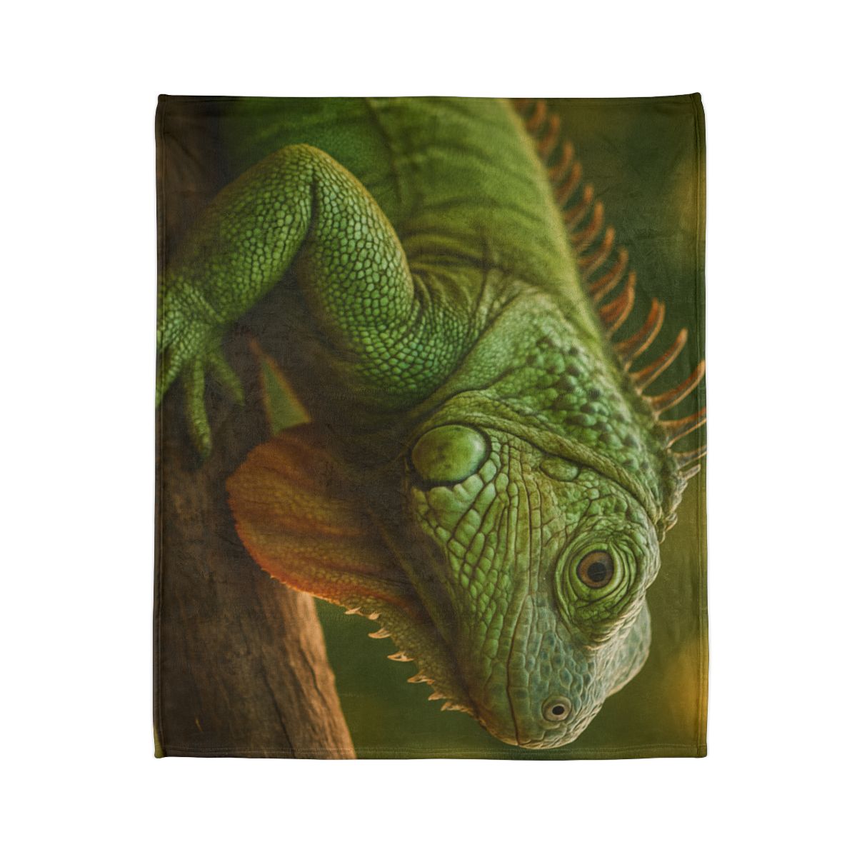 Orbit Glow Green Iguana soft fleece blankets