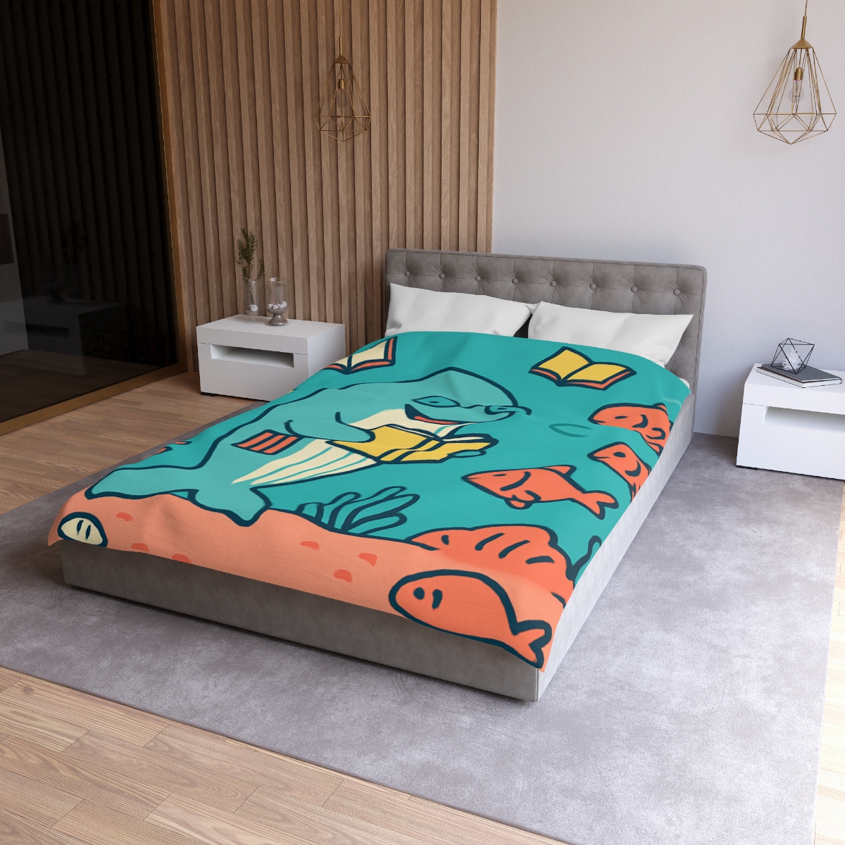 Coral Library Cruise stylish duvet covers