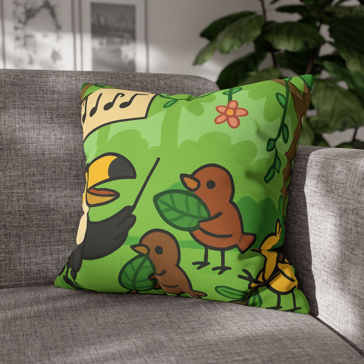 Rainforest Orchestra Of Birds stylish decorative pillowcases