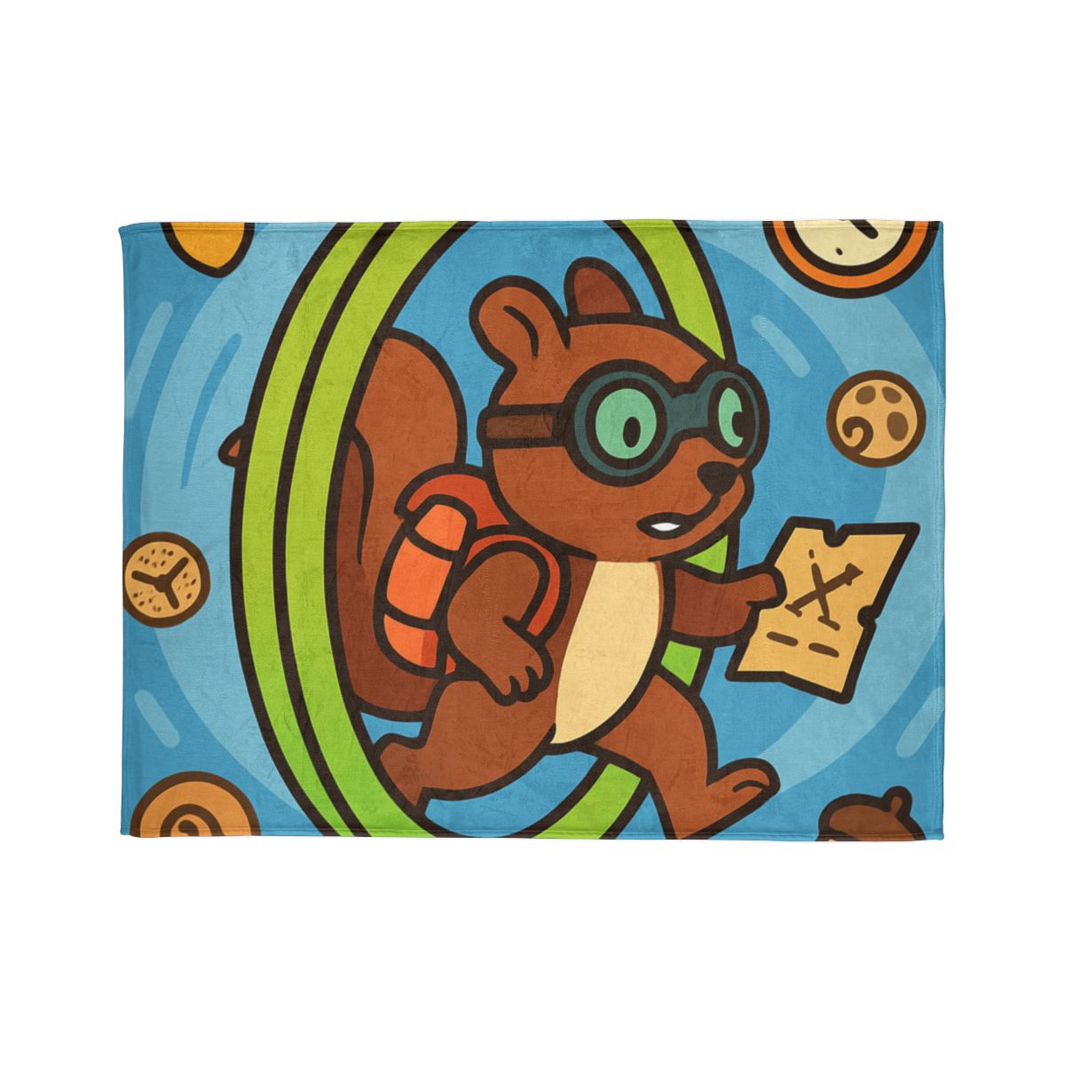 Time-Traveling Squirrel Explorer decorative home blankets