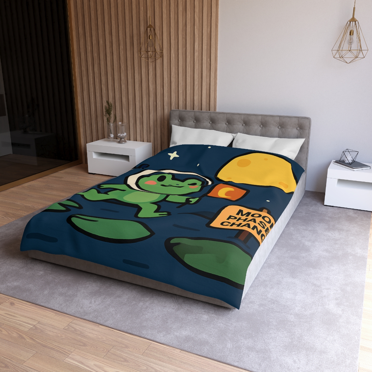 Moonlight Marsh Frog Astronaut warm winter duvets
