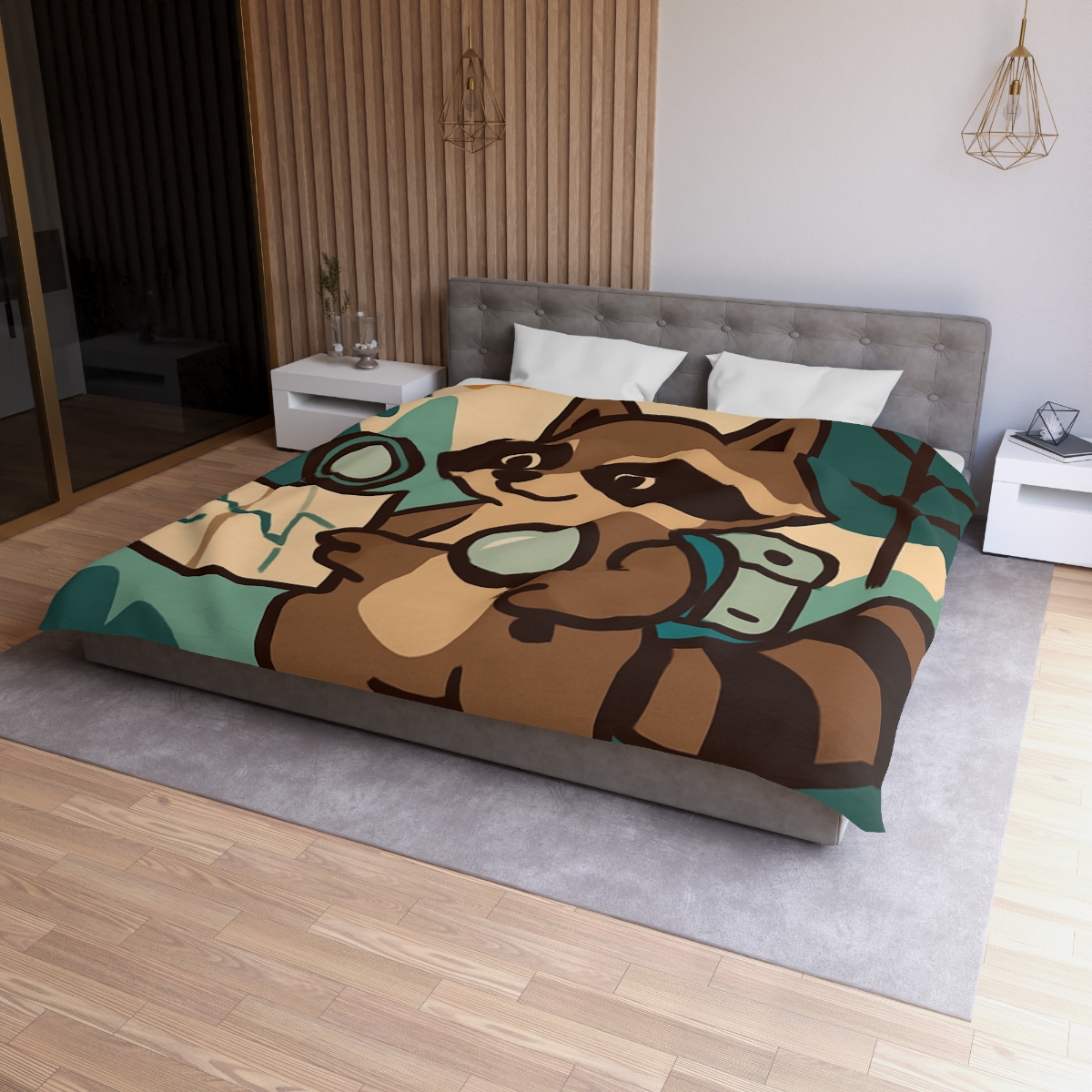 Robot Ranger Raccoon duvets for gifts