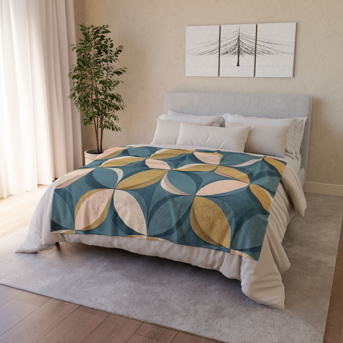 Petal Ripple Grid decorative home blankets