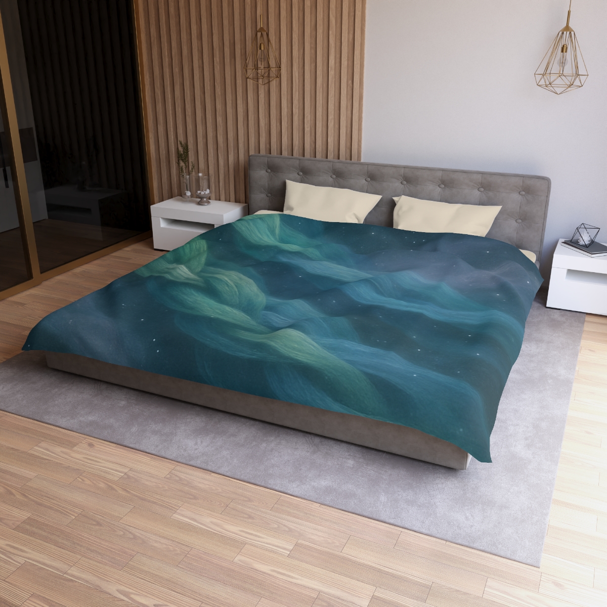 Auroral Nebula Weave designer printed duvets