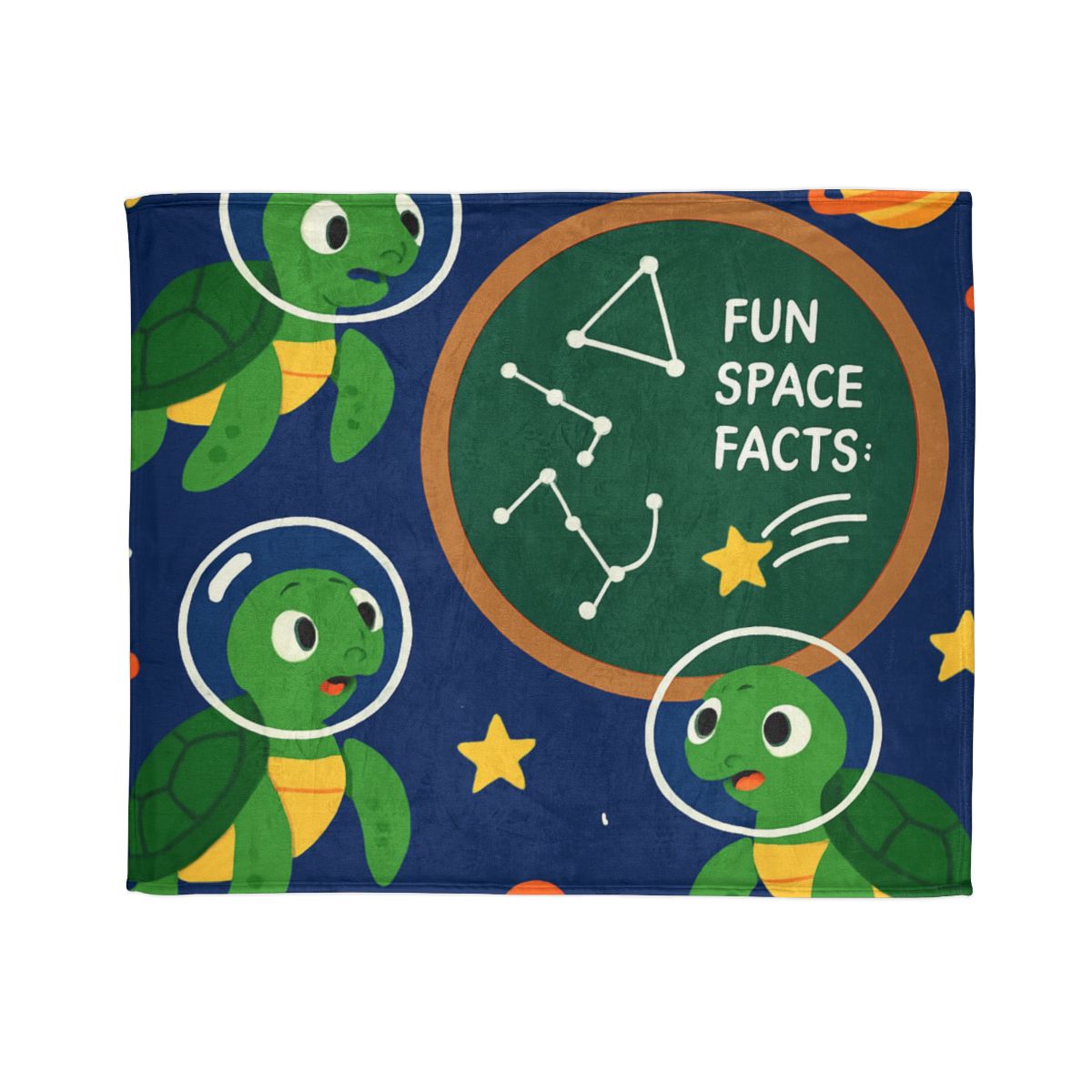 Space School Of Curious Sea Turtles trendy patterned blankets