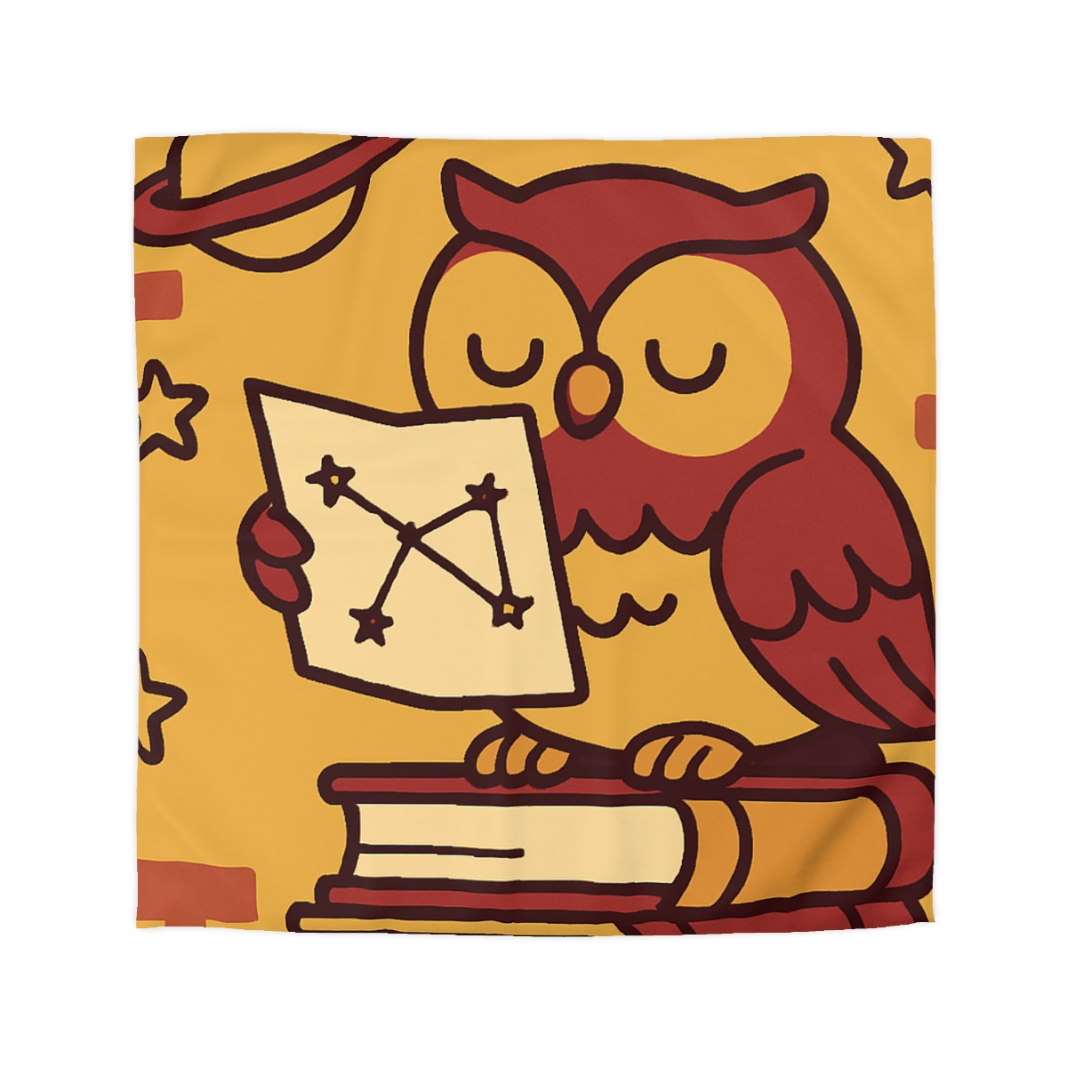 Cosmic Owl Library custom duvets