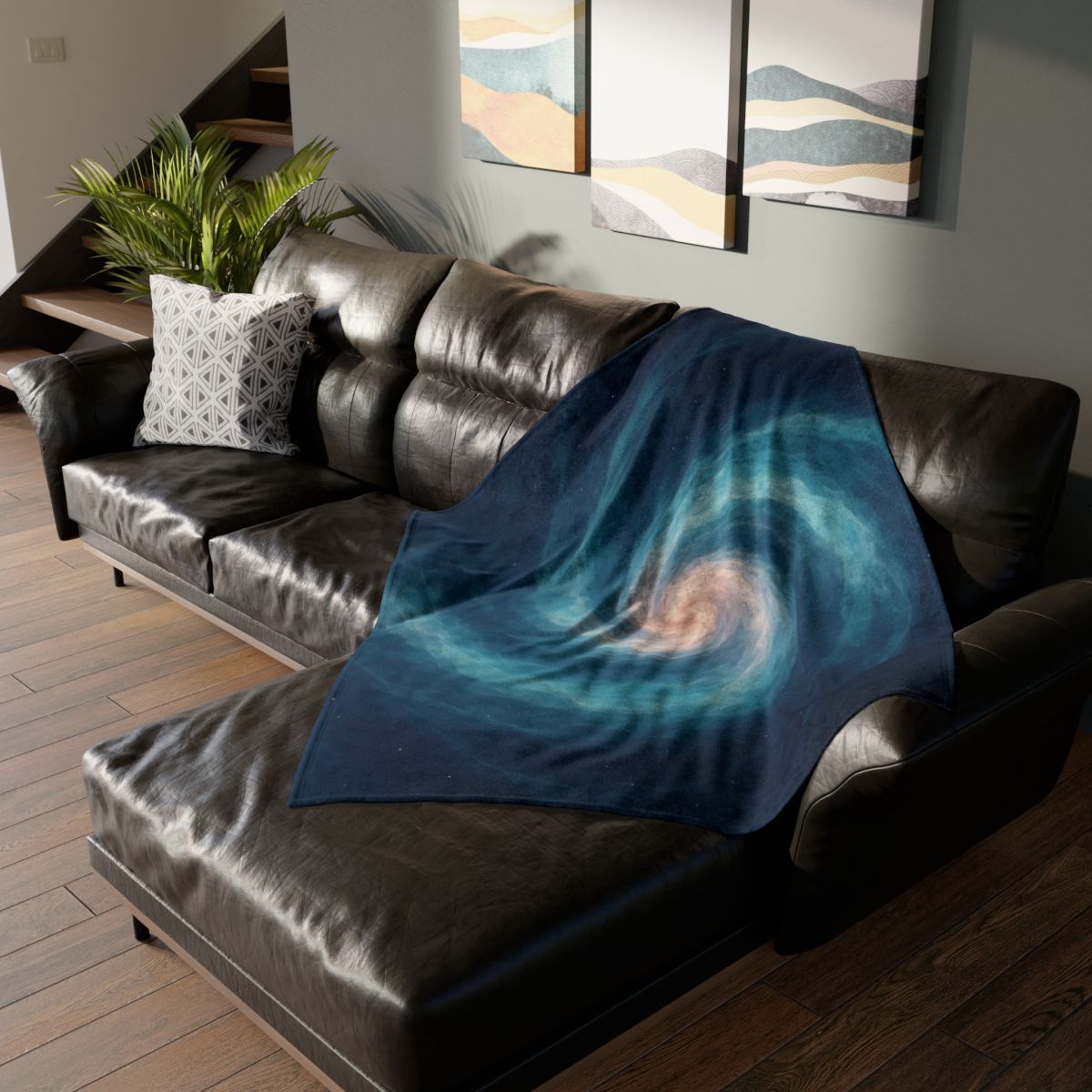 Nebula Silk Spiral soft fleece blankets