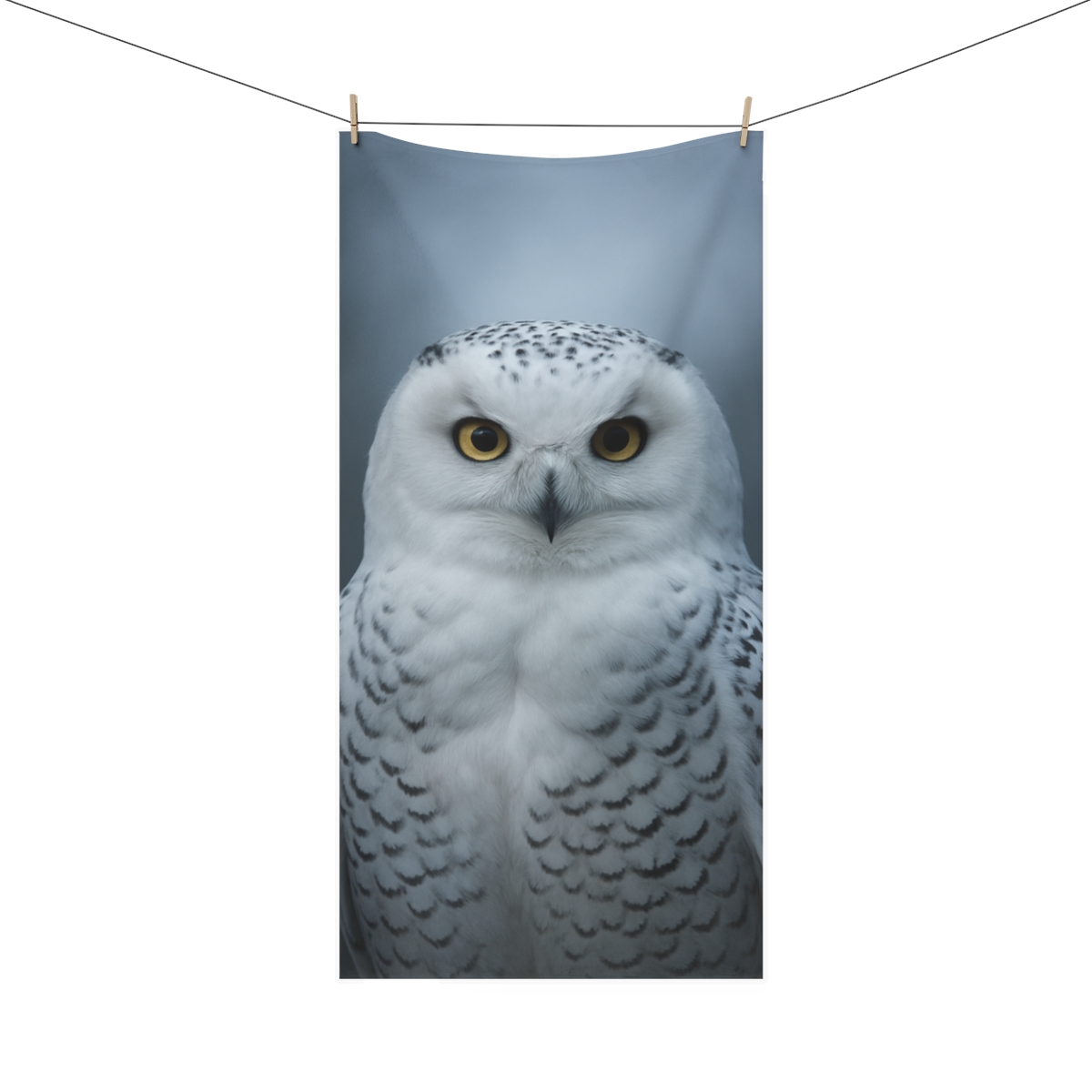 Midnight Watch Snowy Owl personalized bath towels