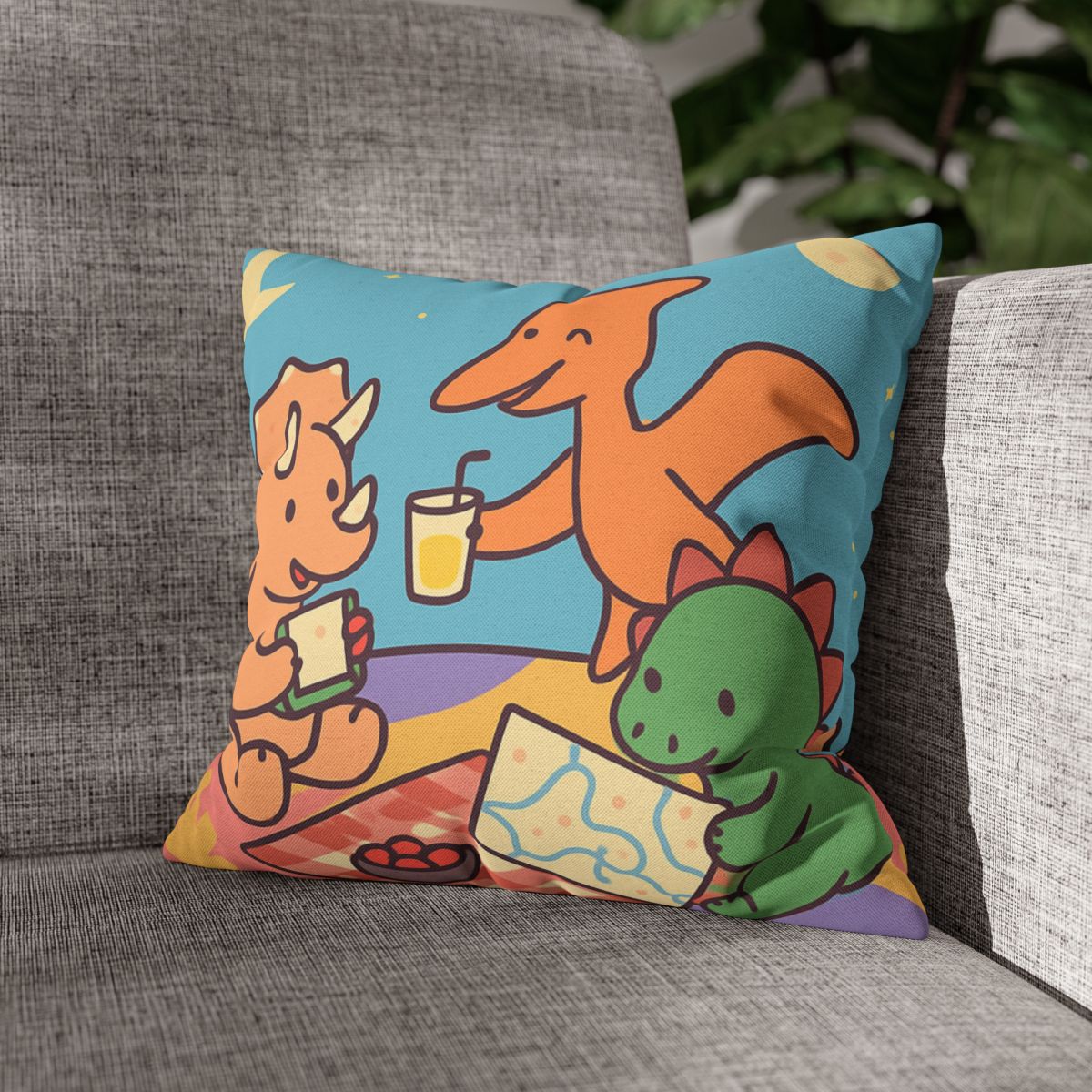 Planet Picnic With Dinosaurs custom pillow cases