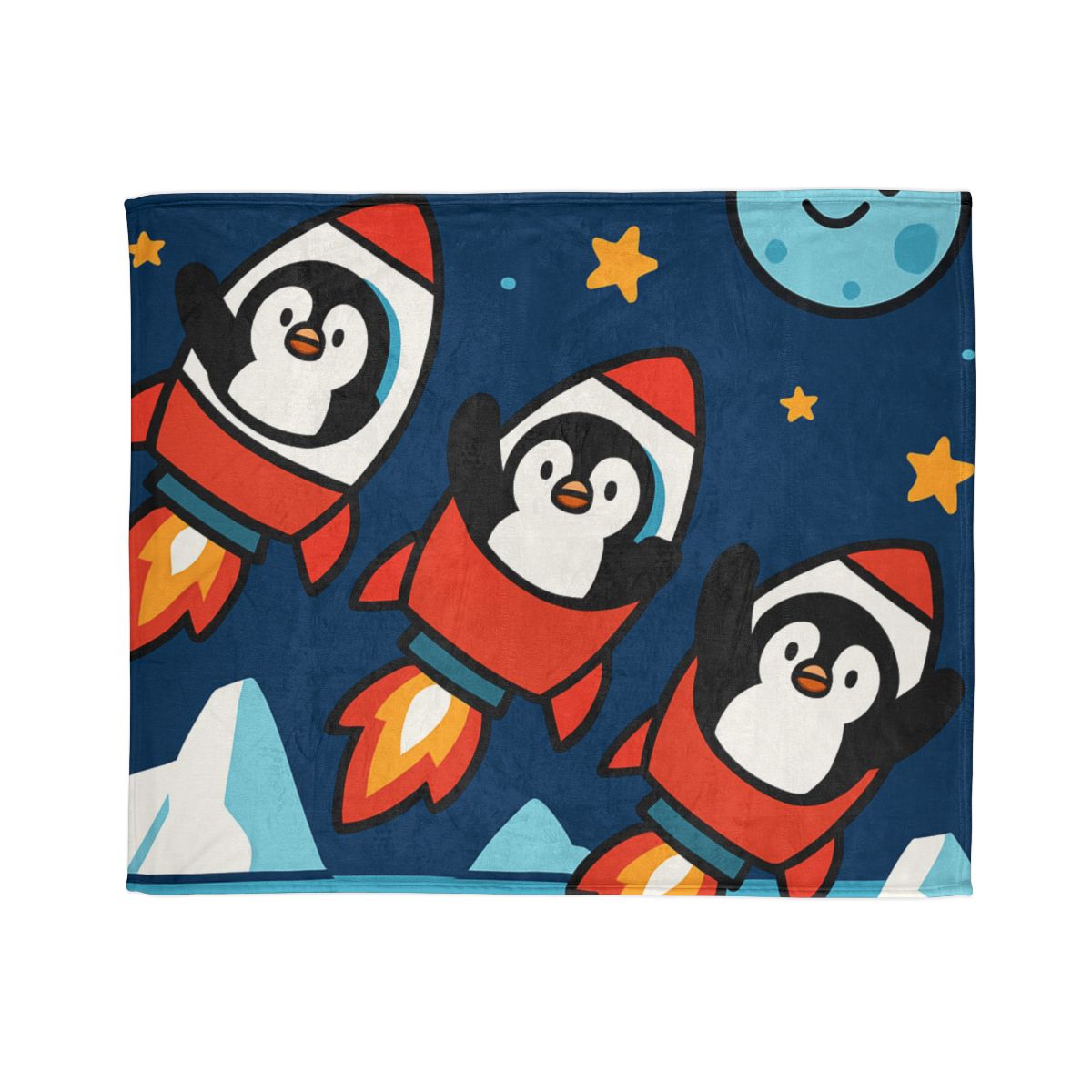 Rocket Penguin Crew trendy patterned blankets