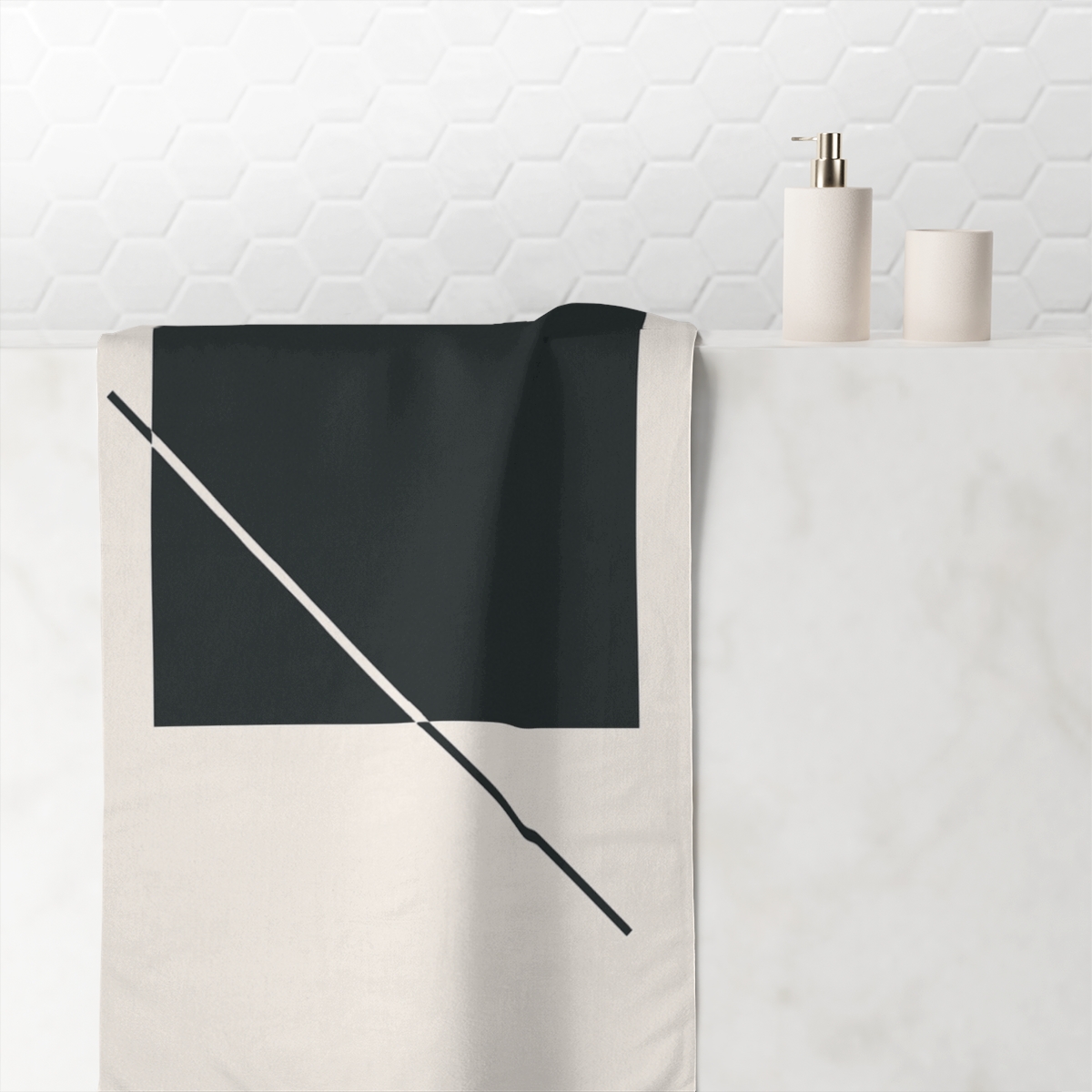 Square With Diagonal Line Balance soft cotton towels