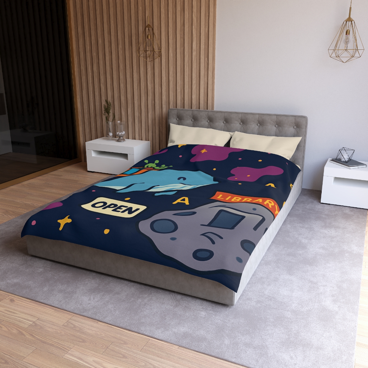 Nebula Library Whale trendy bedroom duvets