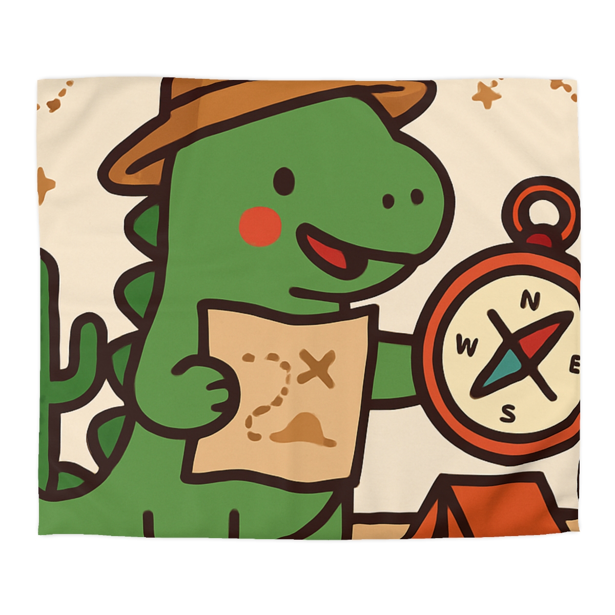 Desert Dino Map Quest With Compass And Constellations personalized bedding duvets