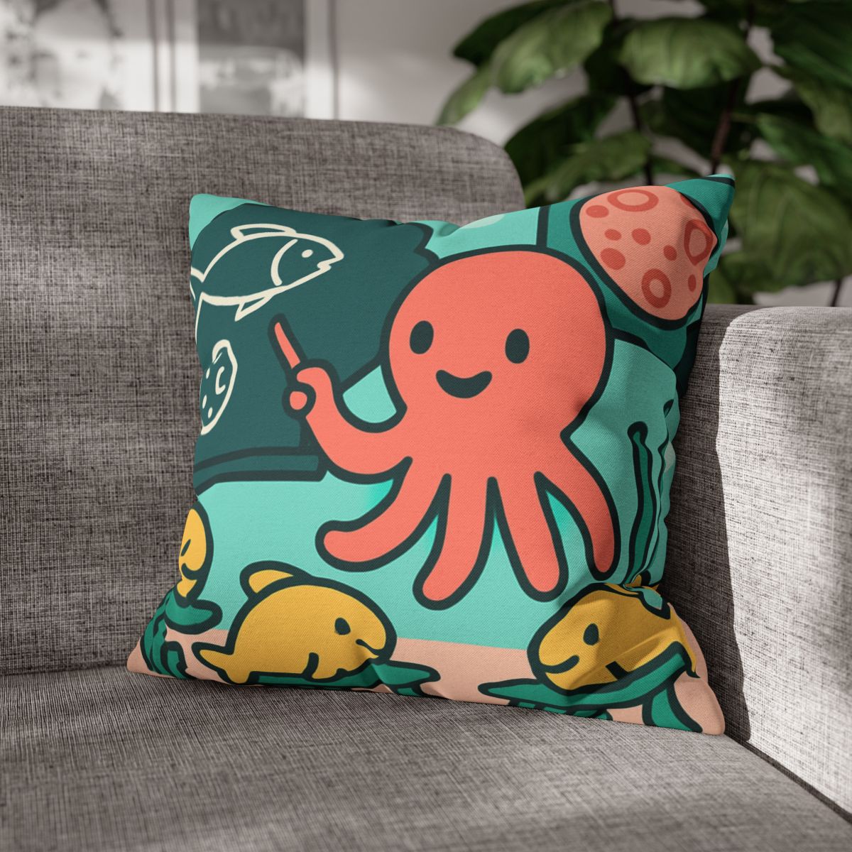 Cosmic Coral Classroom trendy patterned pillow cases