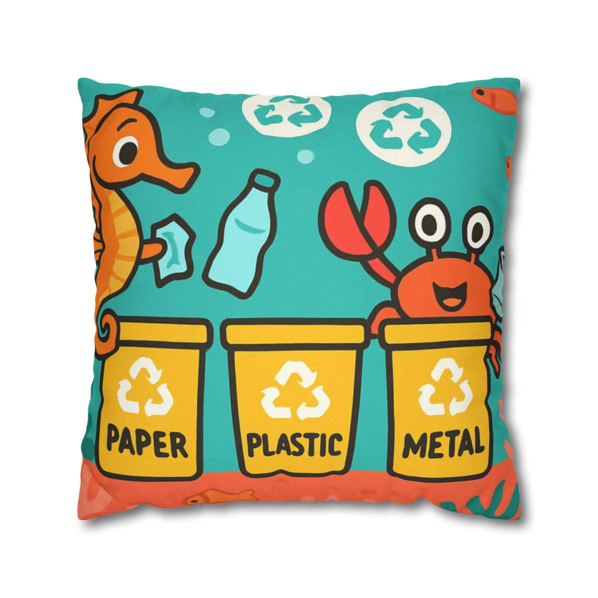 Coral City Recycling Seahorse Patrol unique gift pillow cases