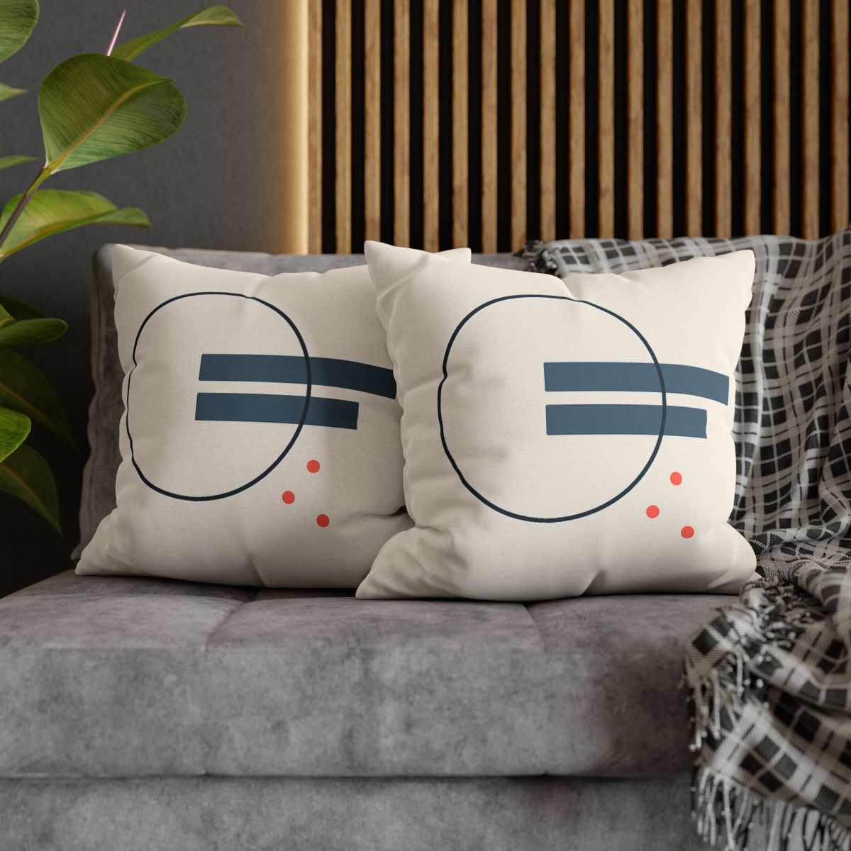 Offset Ring With Split Bars designer print pillow cases