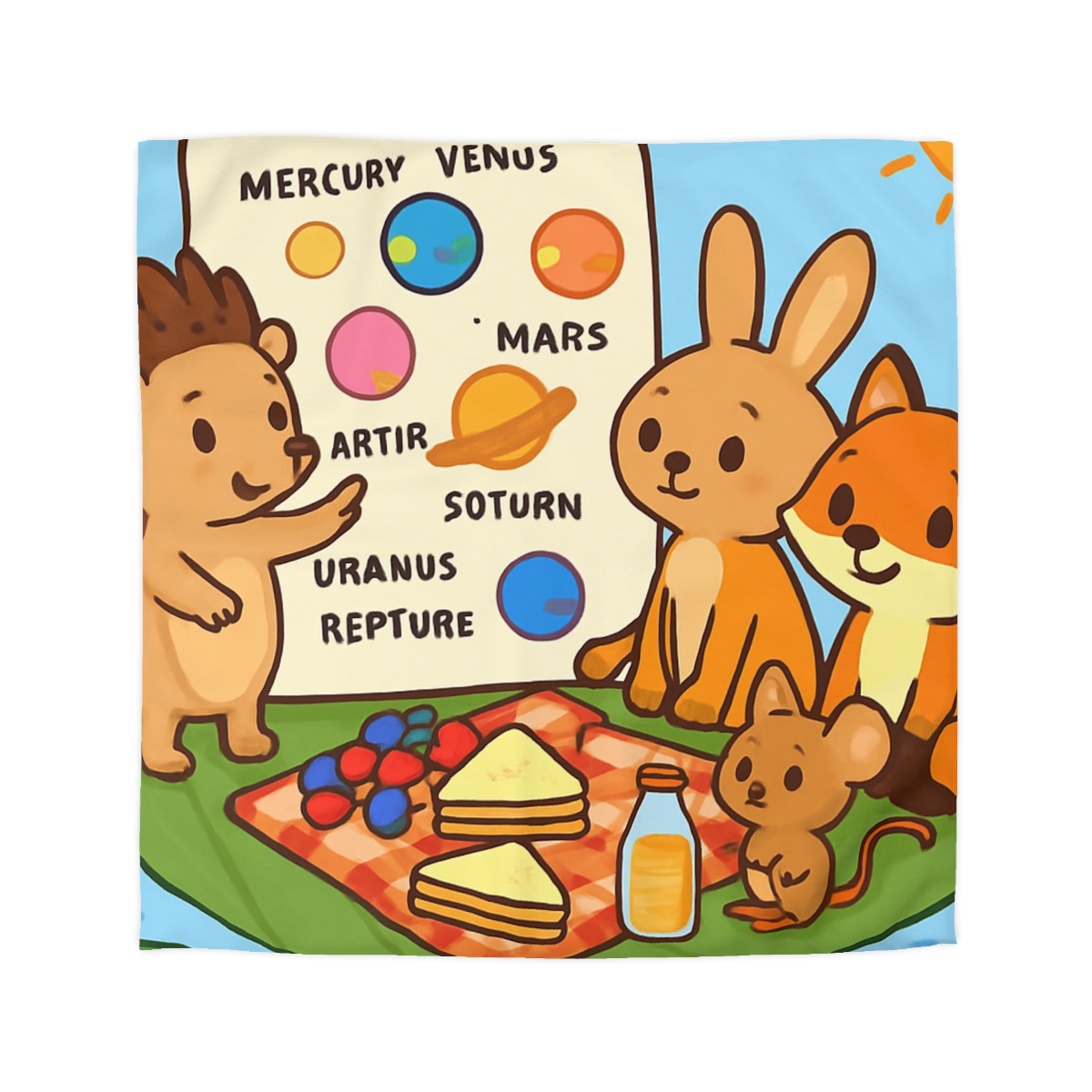 Solar System Picnic On A Floating Leaf stylish duvet covers