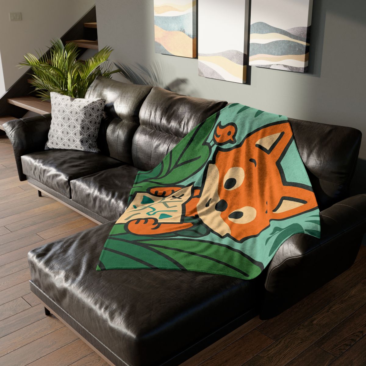Jungle Explorer Fox trendy patterned blankets