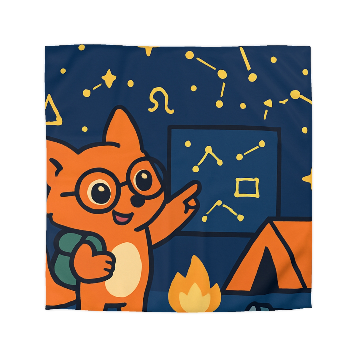 Constellation Camping With Fox Astronomer duvets for gifts