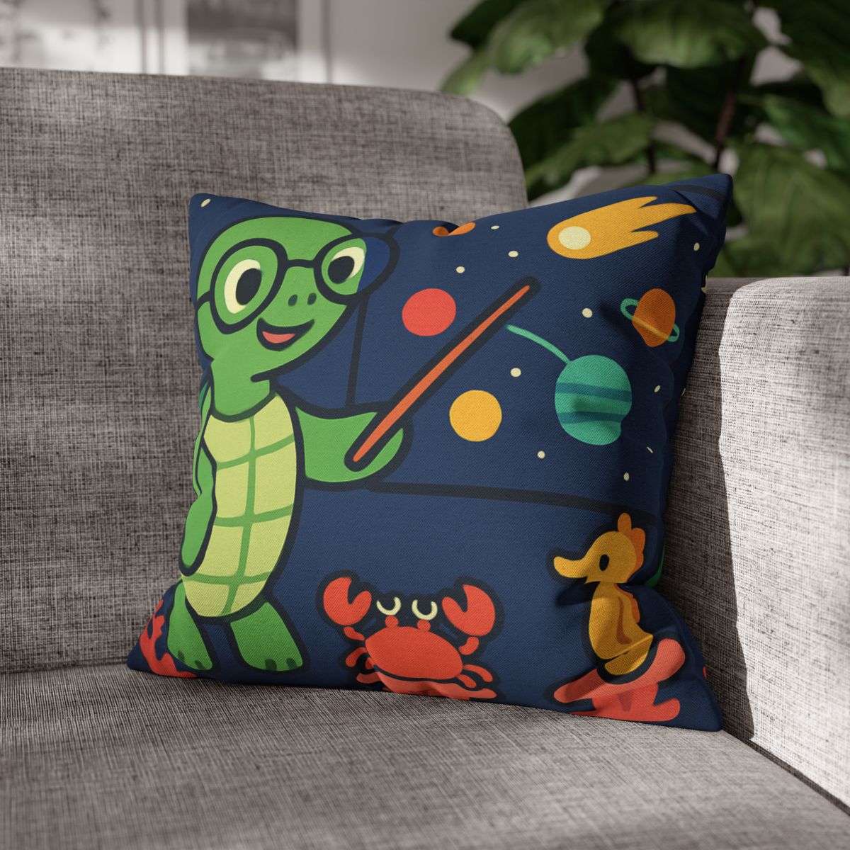 Comet Classroom Turtle personalized pillow covers