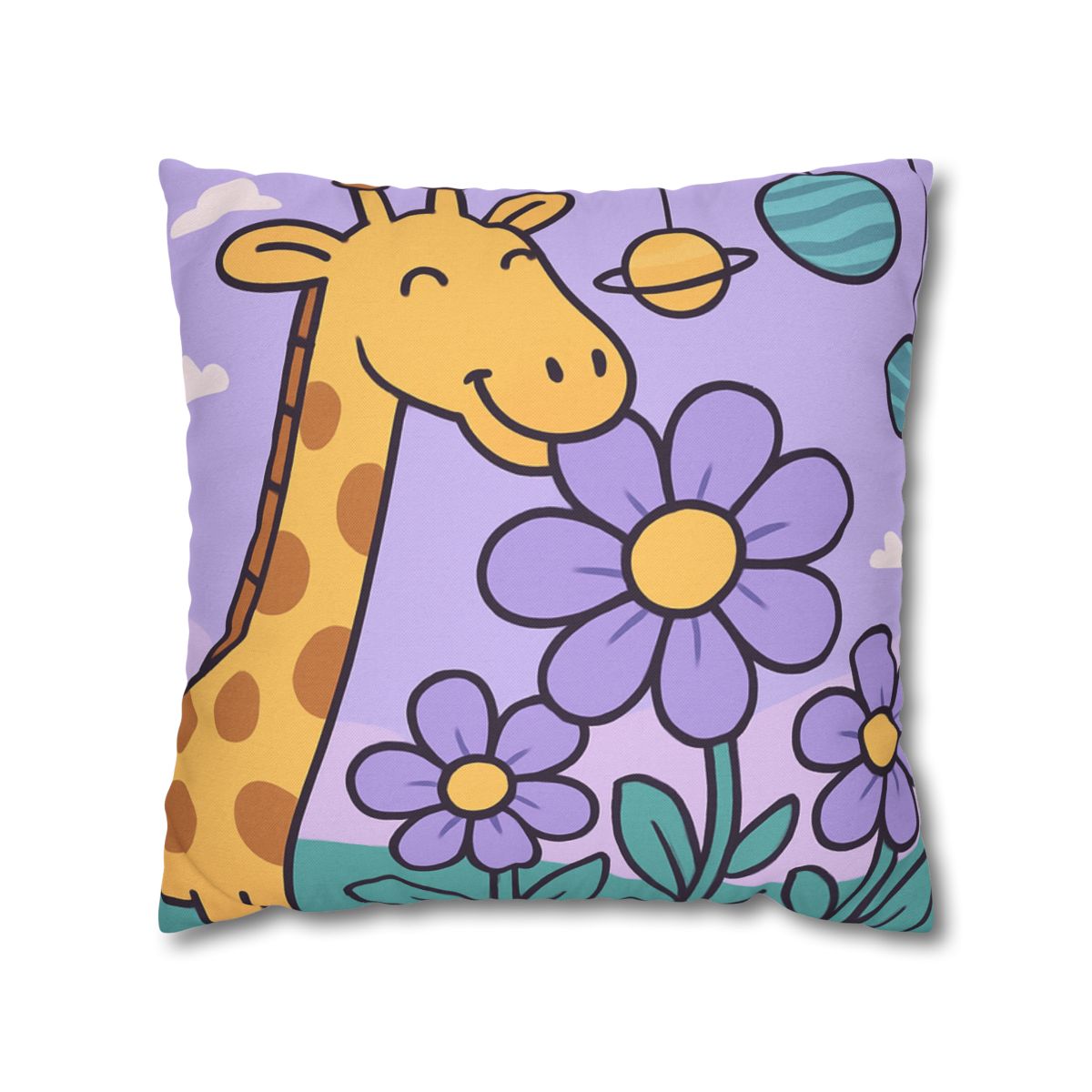 Galaxy Garden Giraffe trendy patterned pillow cases