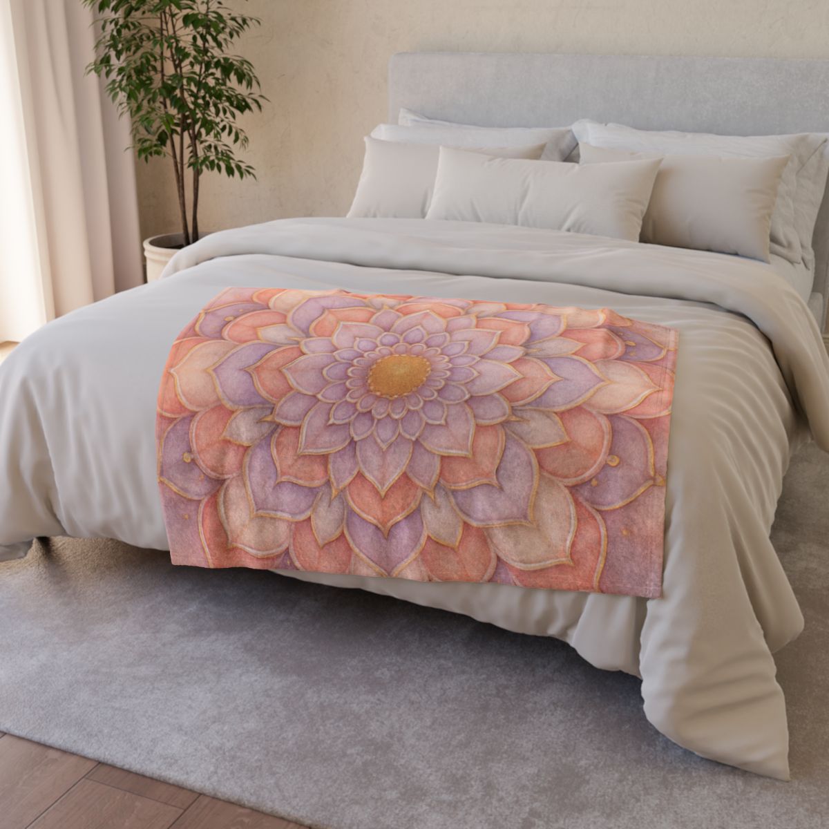 Petal Prism Mandala designer printed blankets