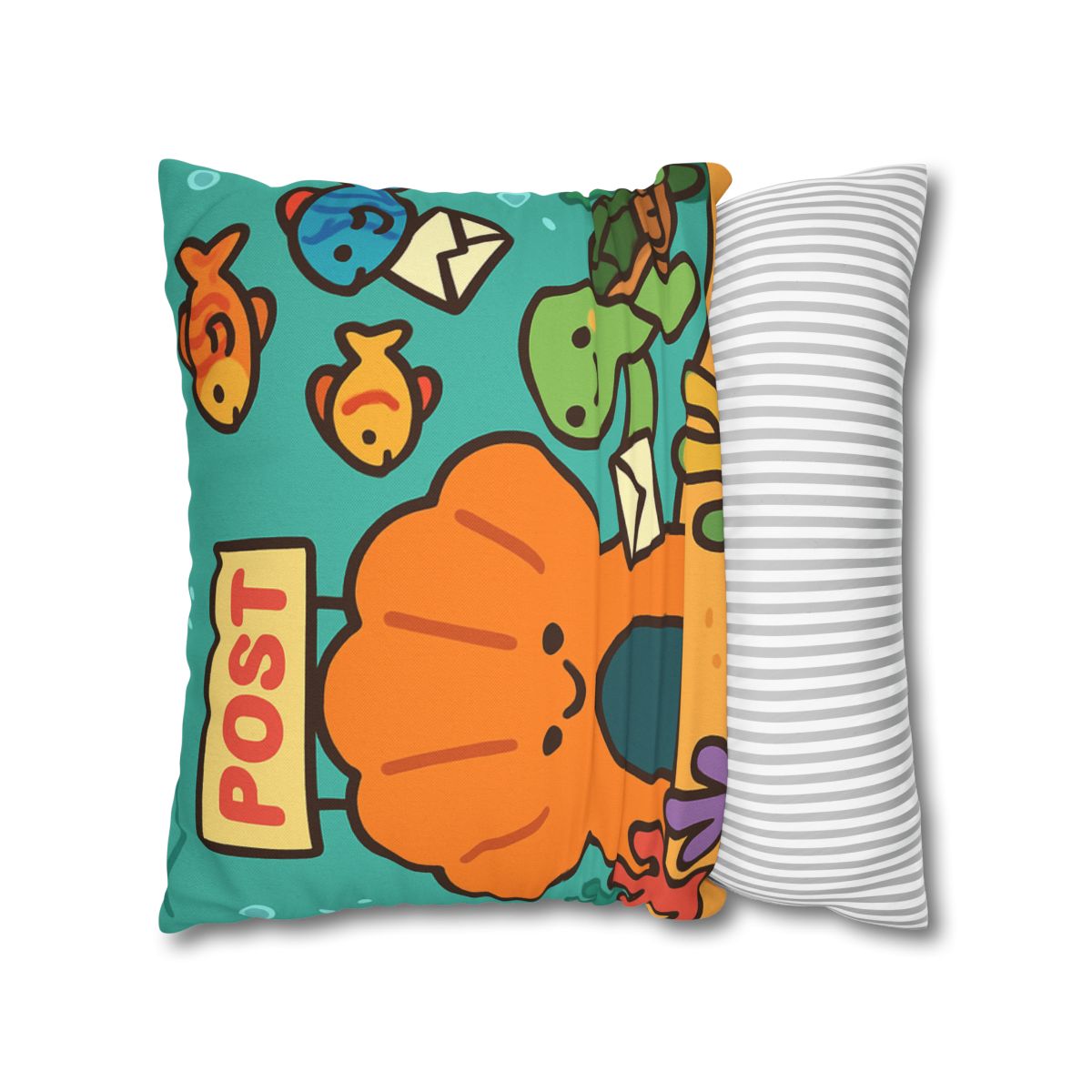 Coral Reef Post Office With Turtle Mail Carrier soft cotton pillow cases