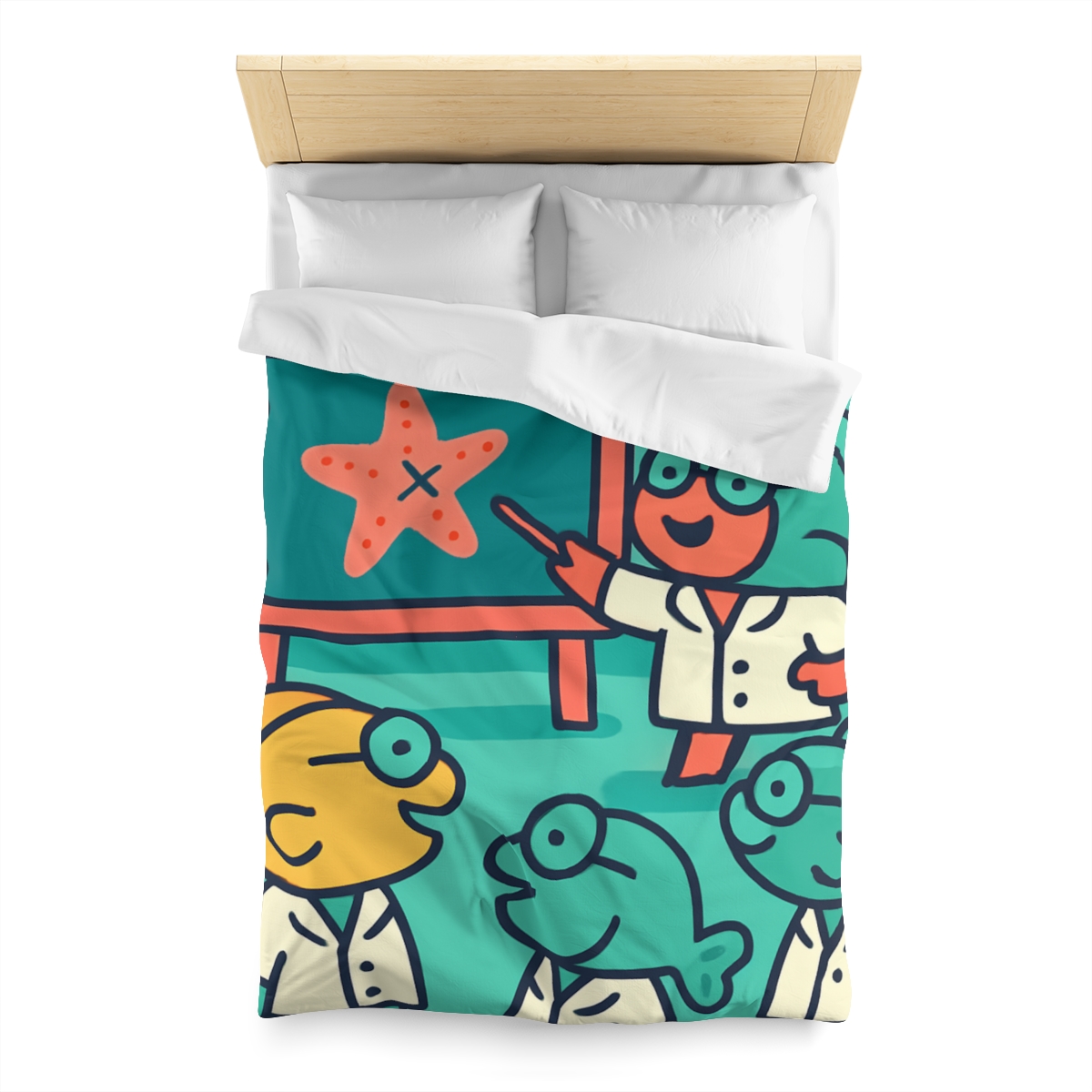 Coral School Of Scientists designer printed duvets