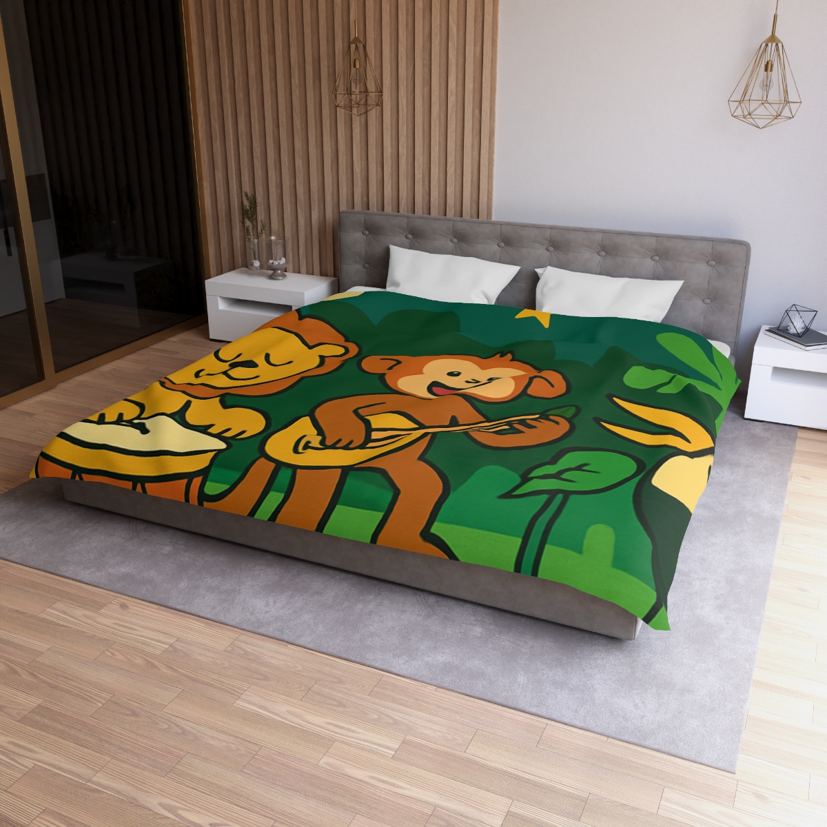 Moonlight Jungle Orchestra personalized bedding duvets