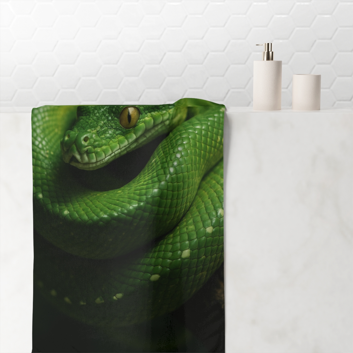 Ember Eye Vigil Green Tree Python personalized bath towels