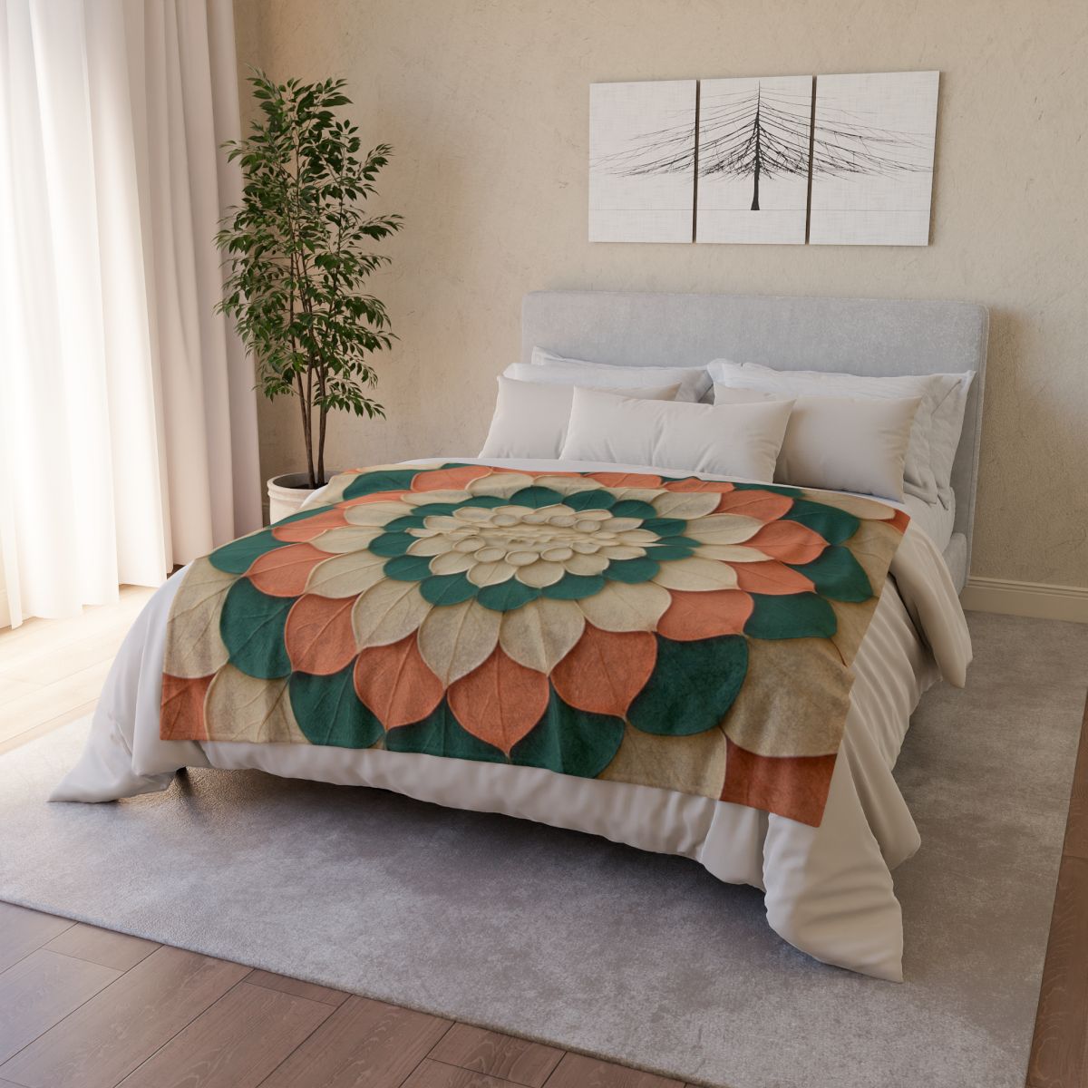 Petal Halo Mosaic trendy patterned blankets