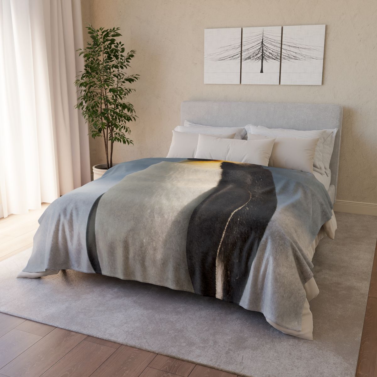 Aurora Drift Emperor Penguin trendy patterned blankets