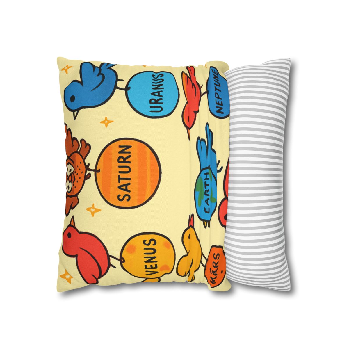 Solar System Circus Of Birds soft cotton pillow cases