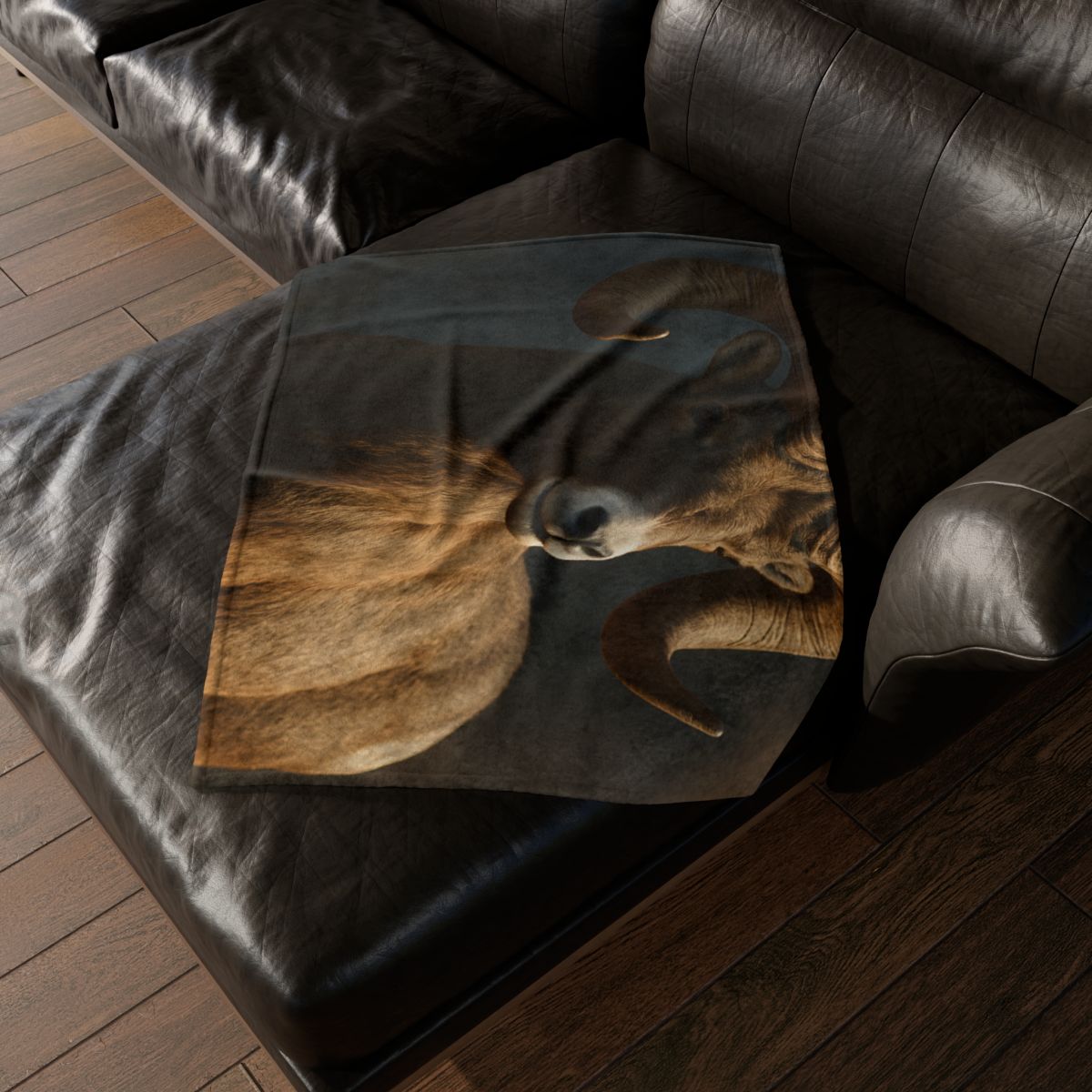 Canyon Shadow Bighorn Sheep trendy patterned blankets