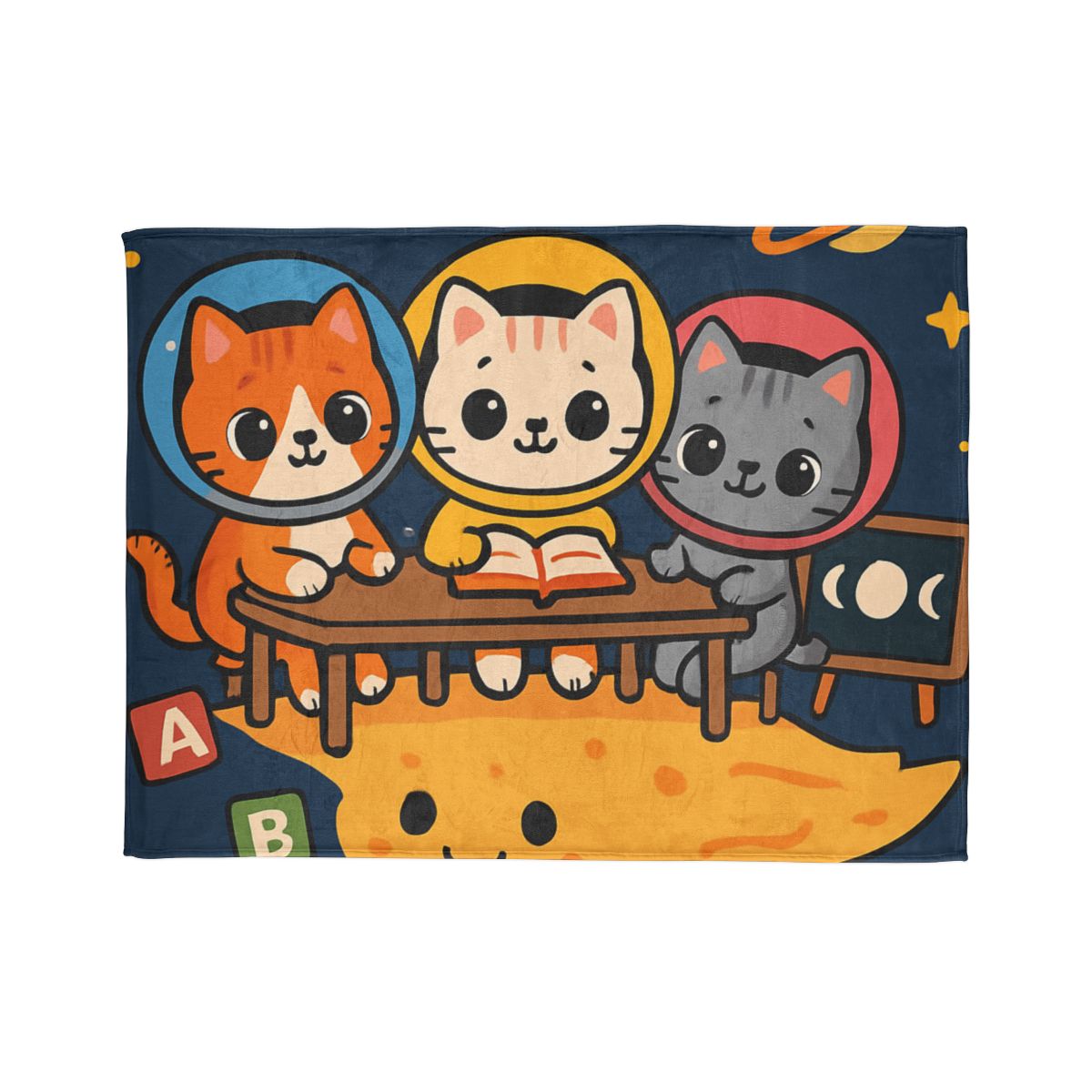 Comet Classroom With Curious Kittens unique gift blanketscustom blankets