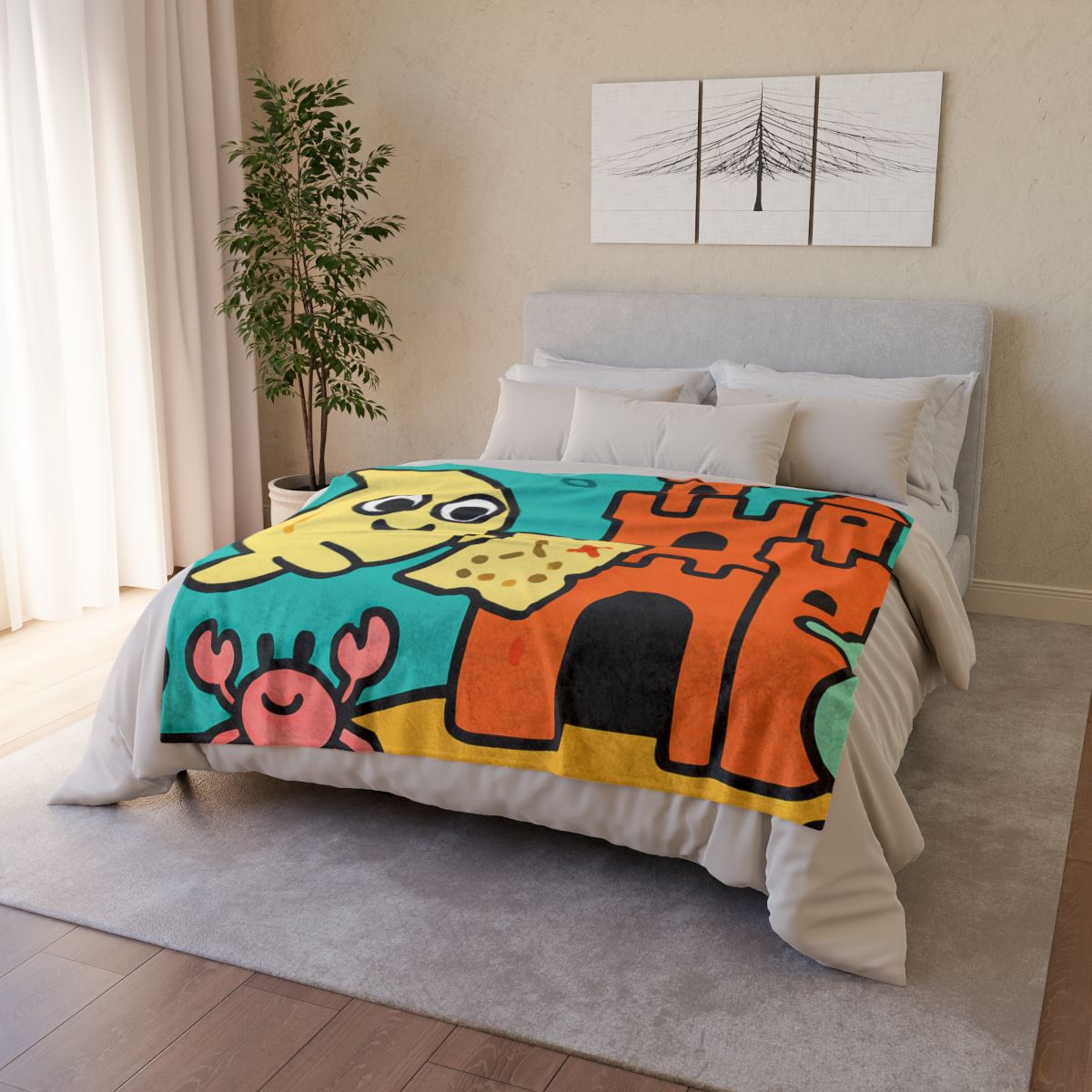 Coral Castle Map Of The Moonfish Kingdom decorative home blankets